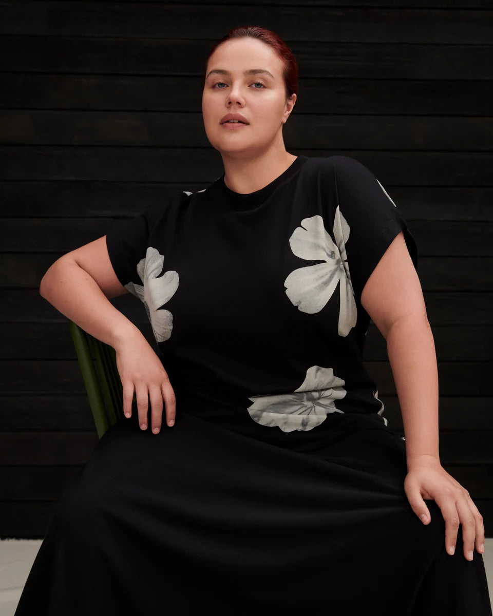 Kowtow Geometry Tee Monochrome Floral