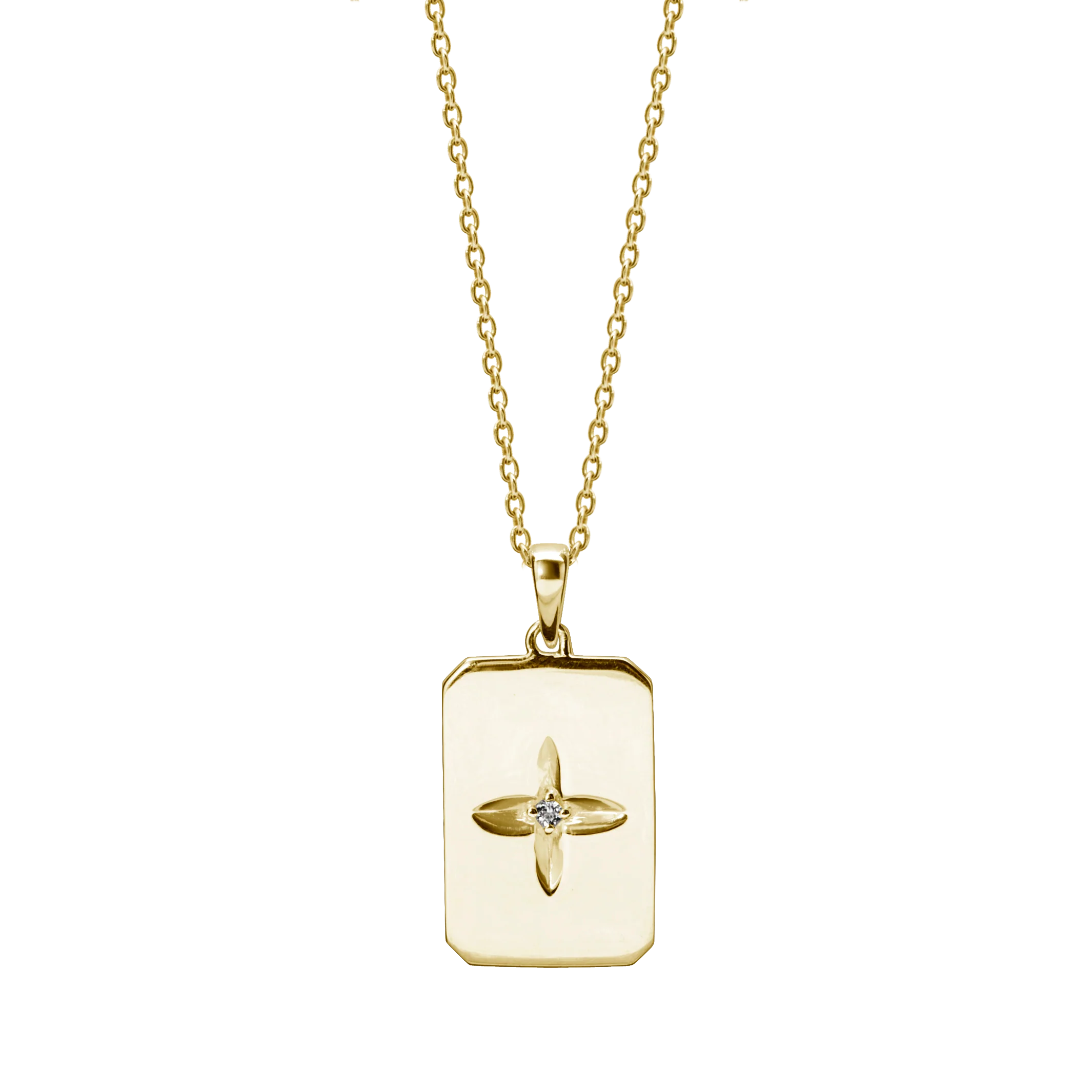 Murkani Desert Flower Rectangle Necklace - Gold