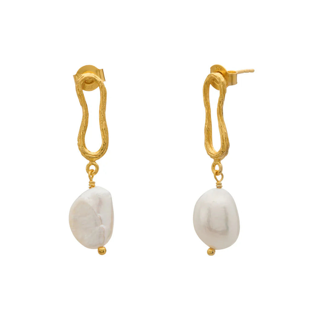 Murkani Eterna Baroque Pearl Earrings - Gold