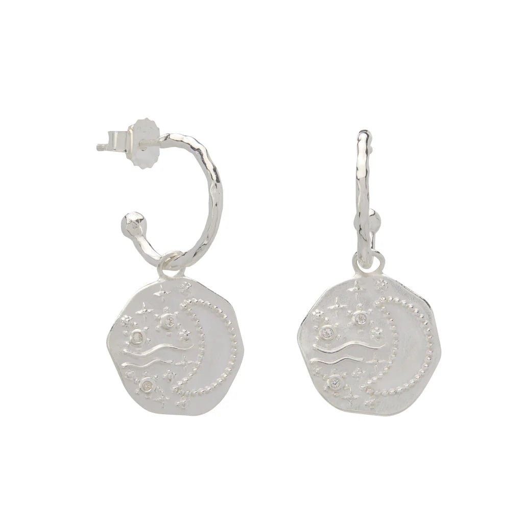 Murkani Night Sky Hoop Earrings - Sterling Silver