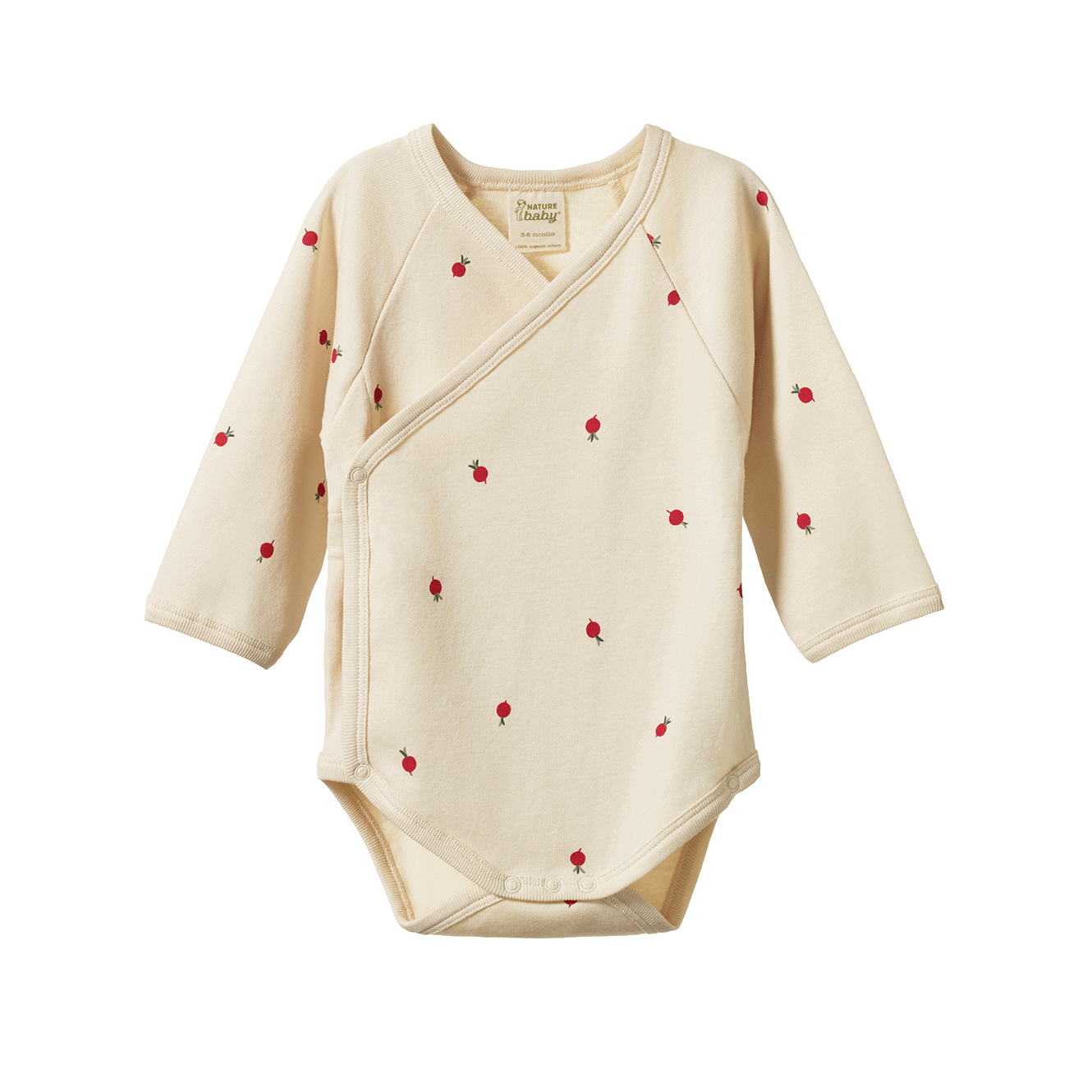Nature Baby Long Sleeve Kimono Bodysuit Radish Print