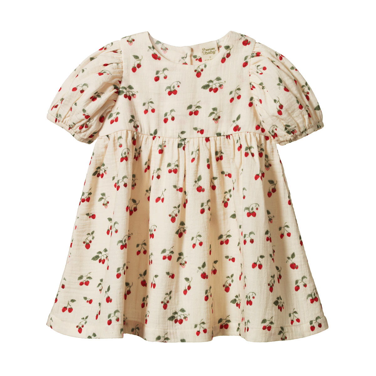Nature Baby Albertine Dress Muslin Strawberry Blush Print