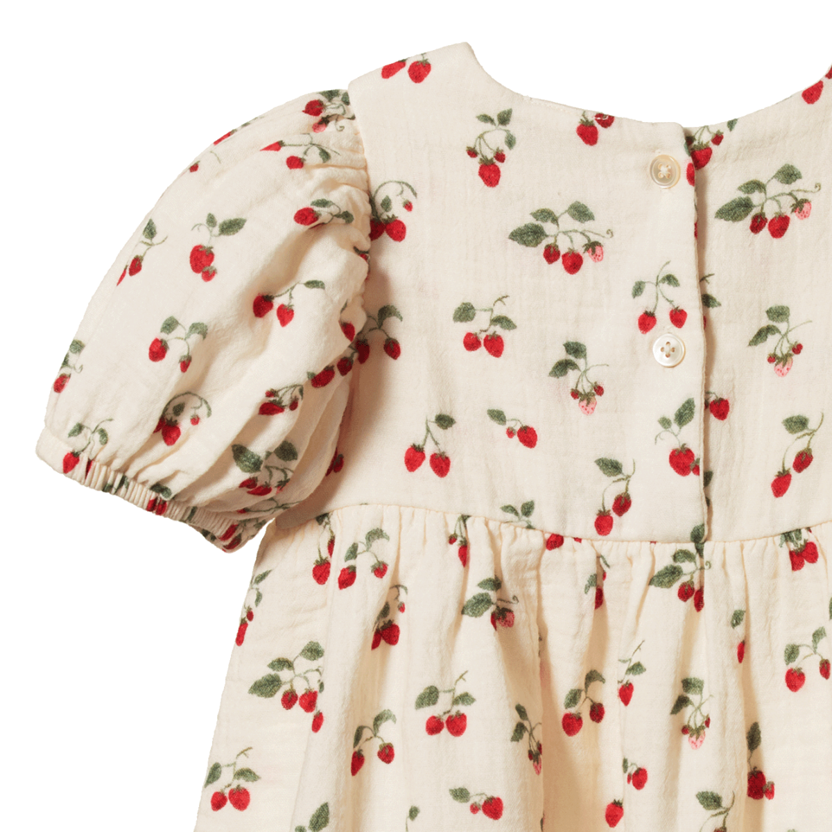 Nature Baby Albertine Dress Muslin Strawberry Blush Print