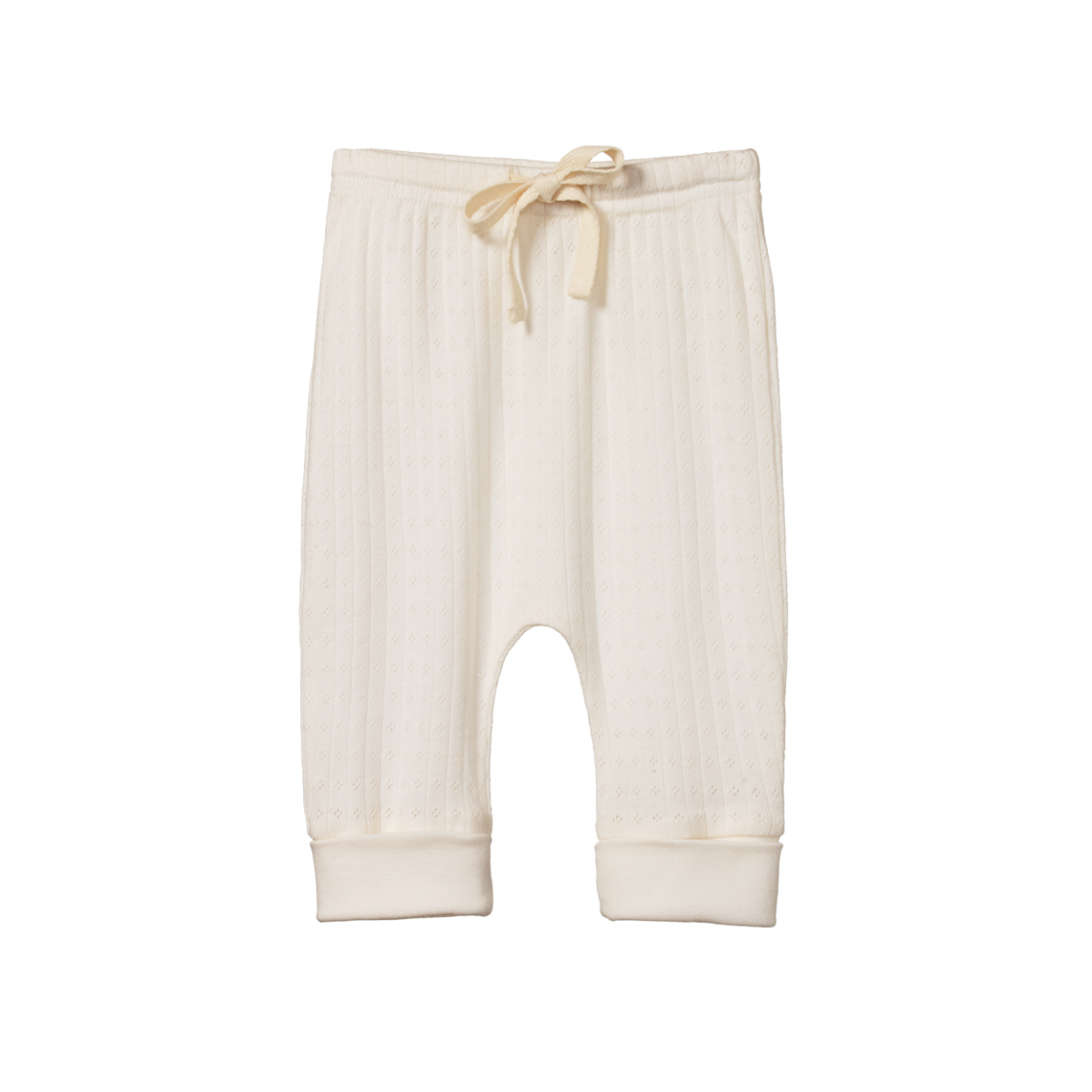 Nature Baby Drawstring Pants Pointelle Natural