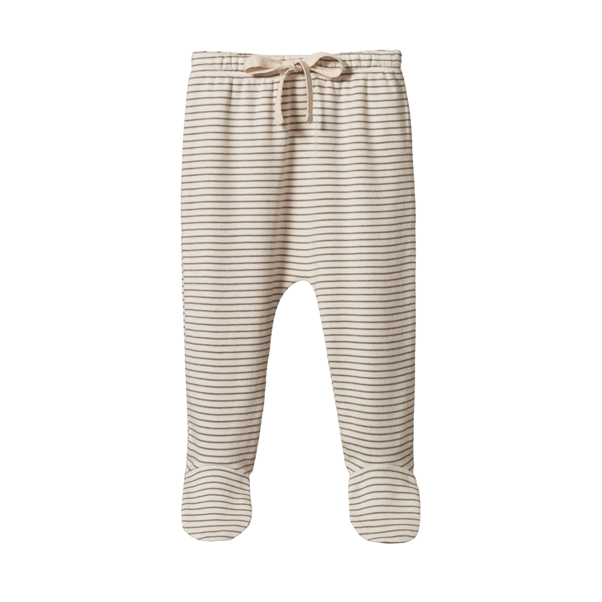 Nature Baby Footed Rompers Mushroom Pinstripe