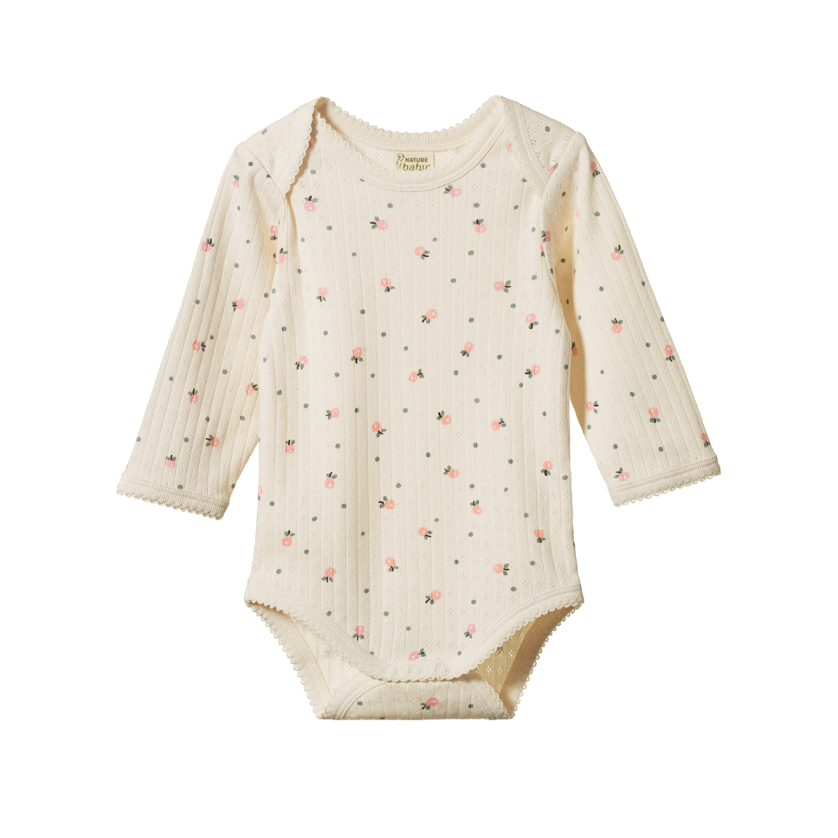 Nature Baby L/S Bodysuit Pointelle Posey Blossom Print