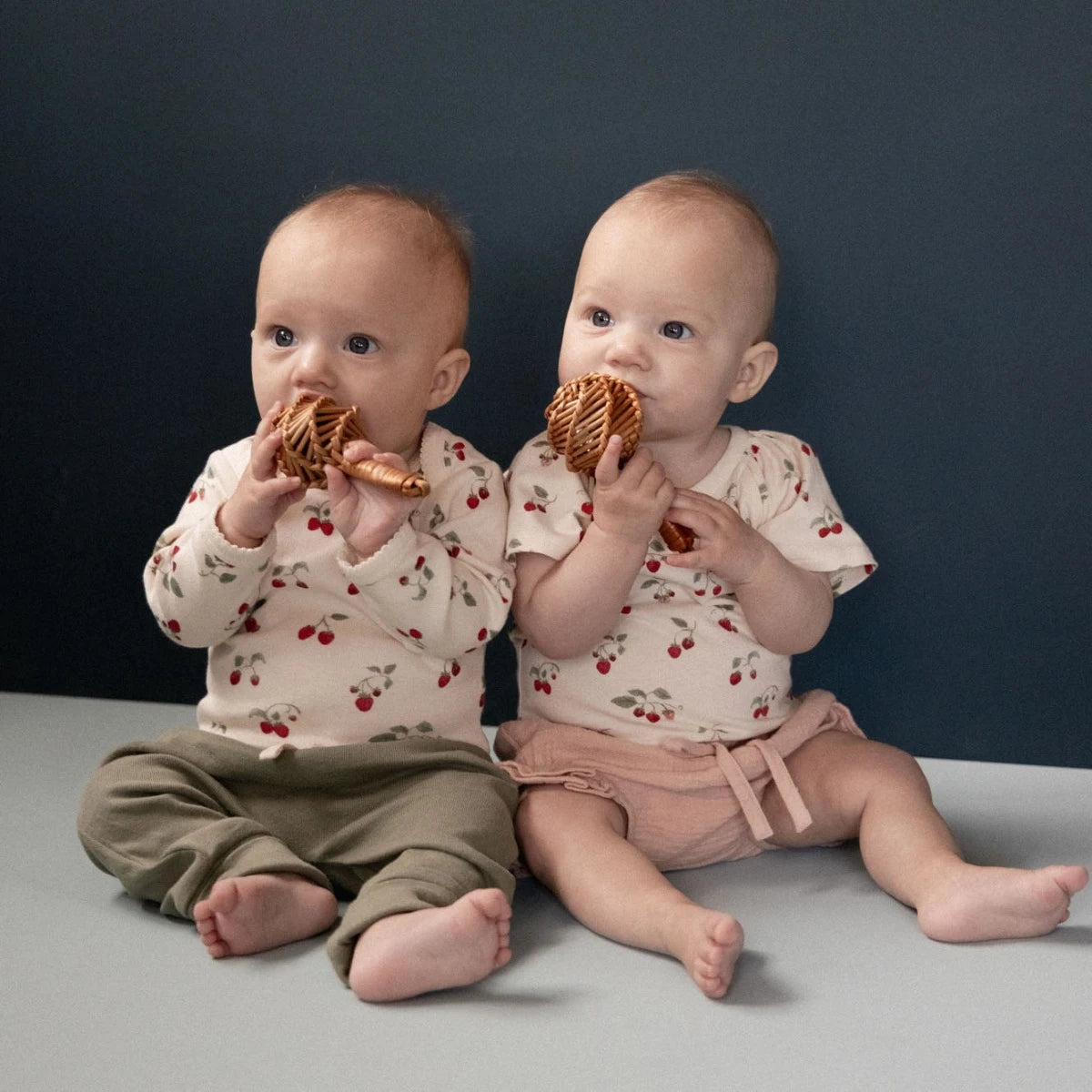 Nature Baby Long Sleeve Bodysuit Strawberry Blush Print