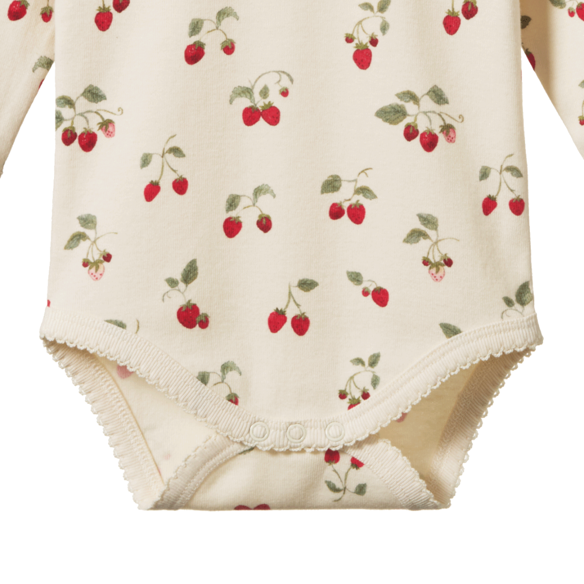 Nature Baby Long Sleeve Bodysuit Strawberry Blush Print
