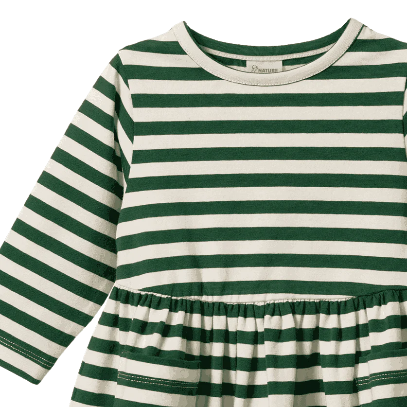 Nature Baby Long Sleeve Twirl Dress Eden Sea Stripe