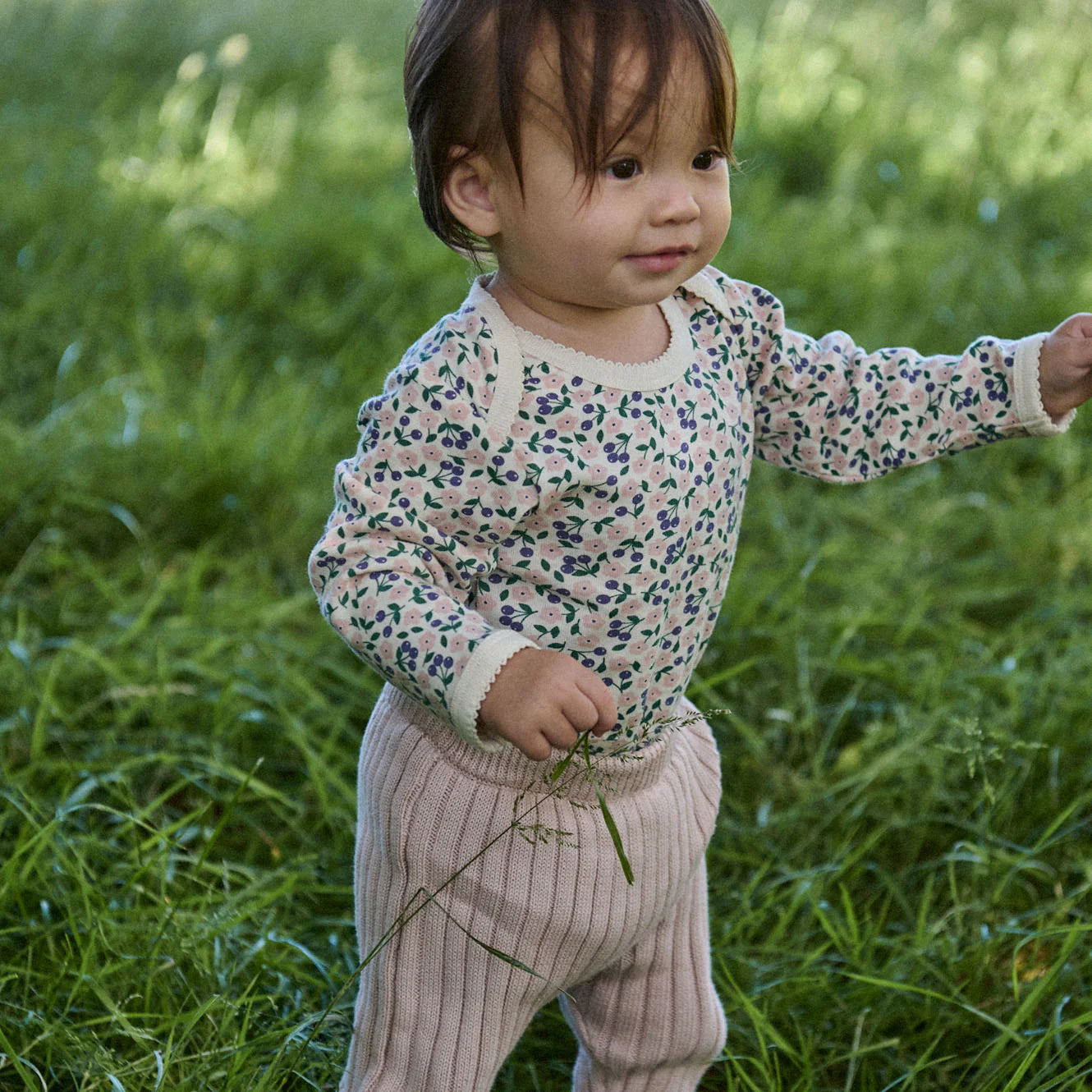 Nature Baby Lou Pants Cotton Knit Rose Dust