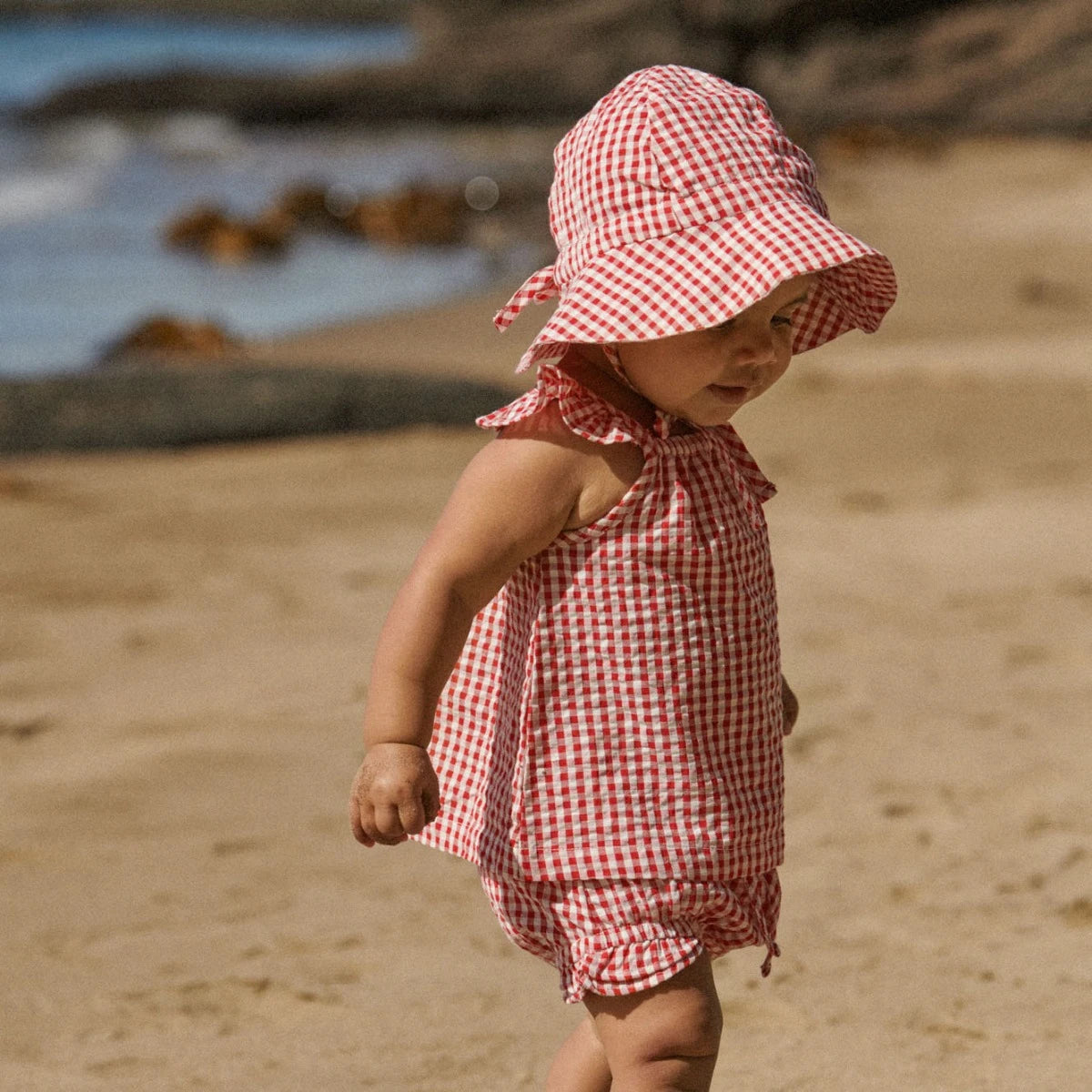 Nature Baby Petal Set Gingham Red Check