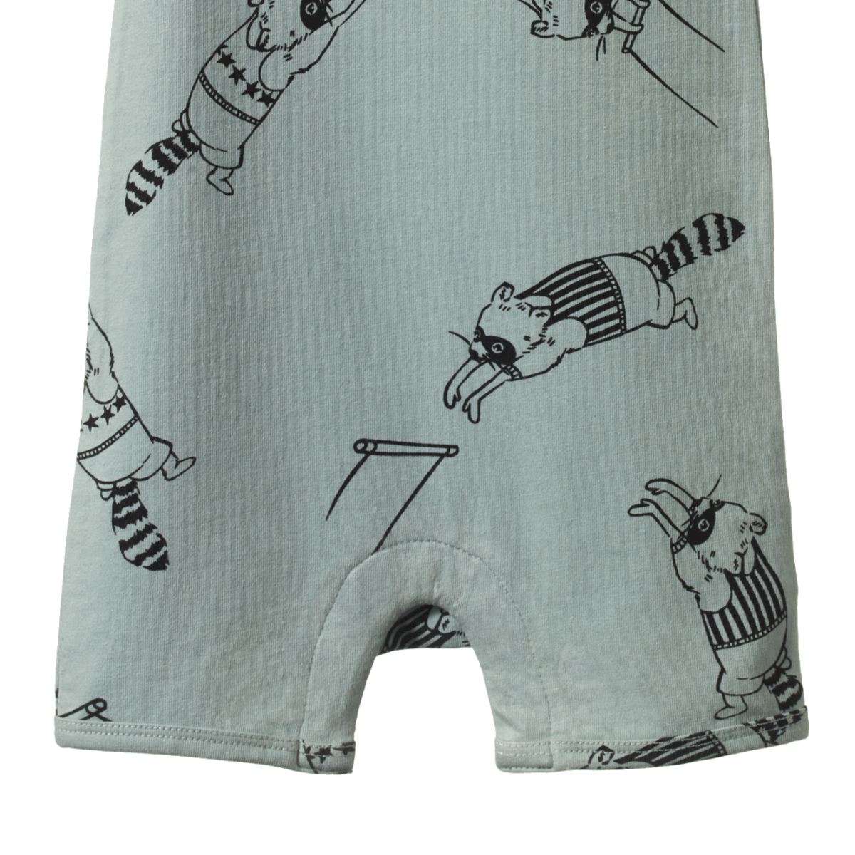 Nature Baby S/S Quincy Romper Raccoon Rhapsody Print