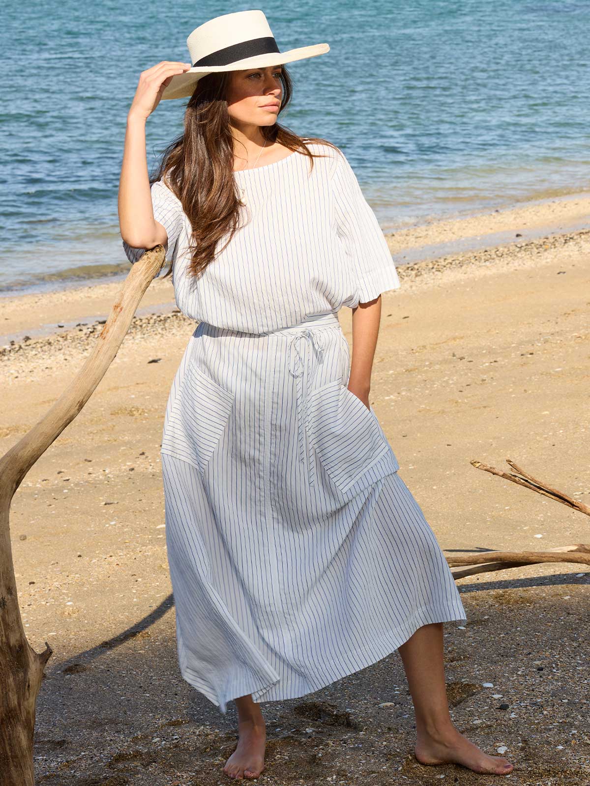 Sills Neva Stripe Top Navy/White Stripe
