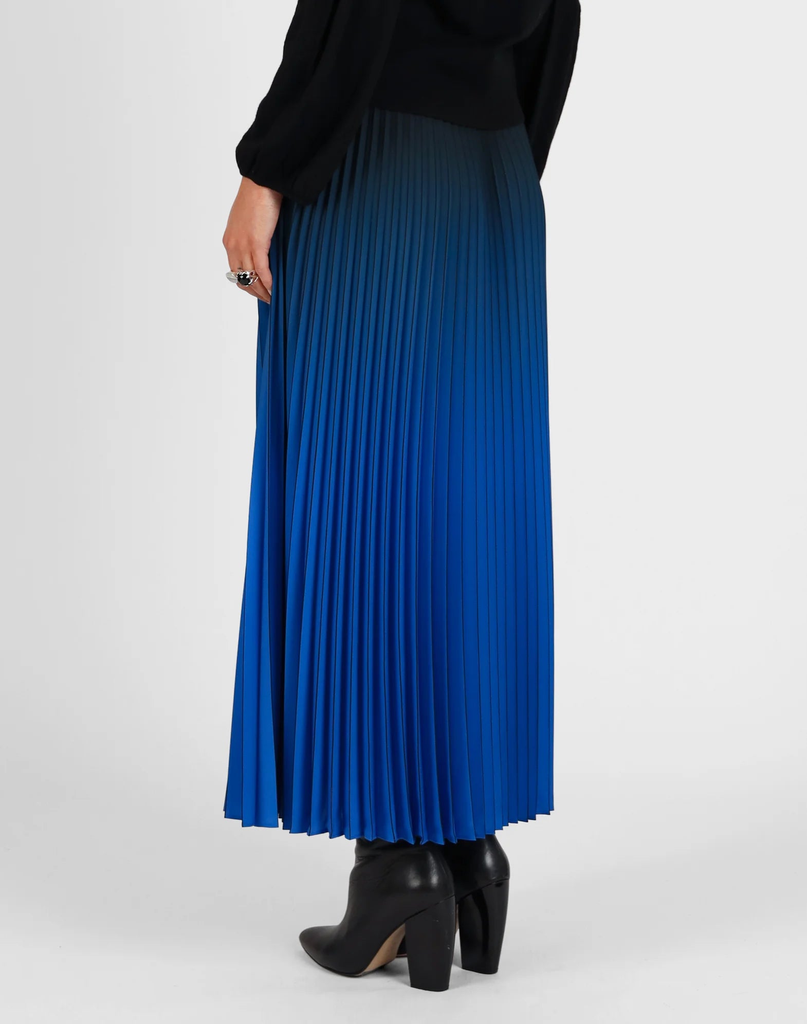 Storm Ombre Pleated Skirt Blue/Black