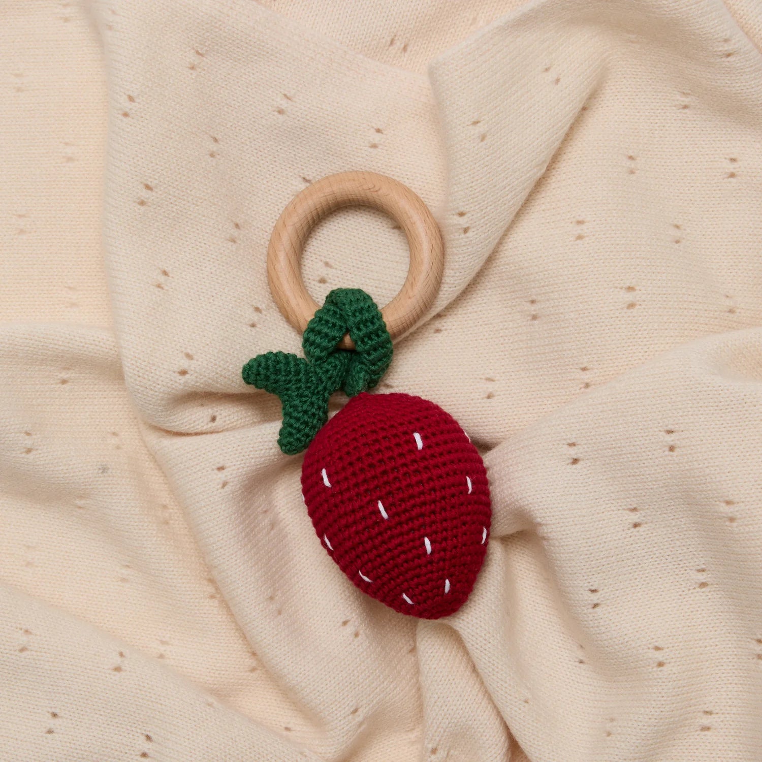 Over The Dandelions Strawbrattle Crochet Strawberry Rattle