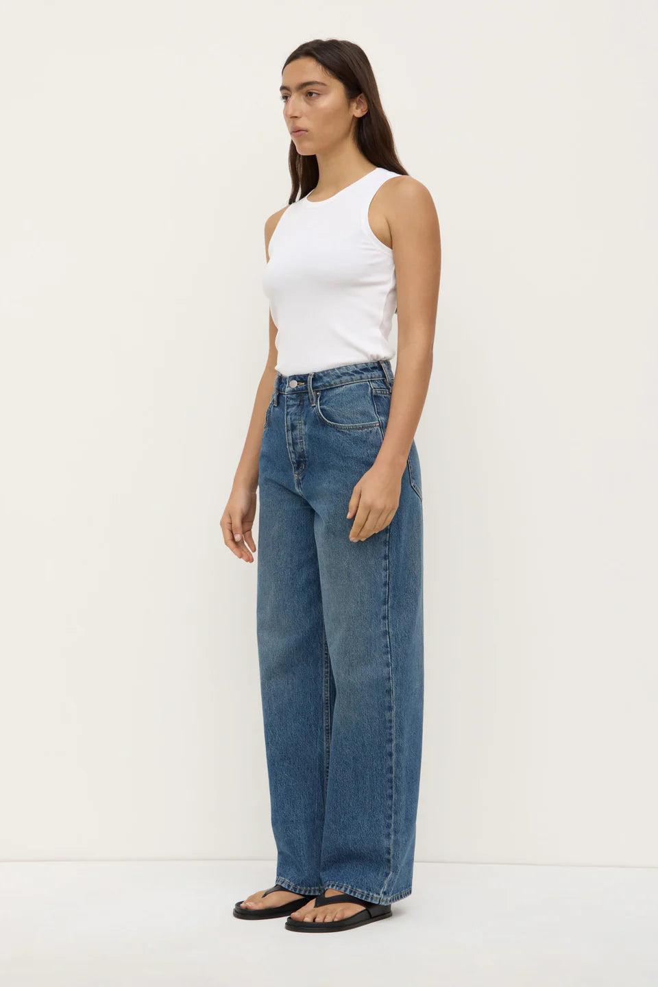 Assembly Label Oversized High Rise Jean - Dark Indigo Fade