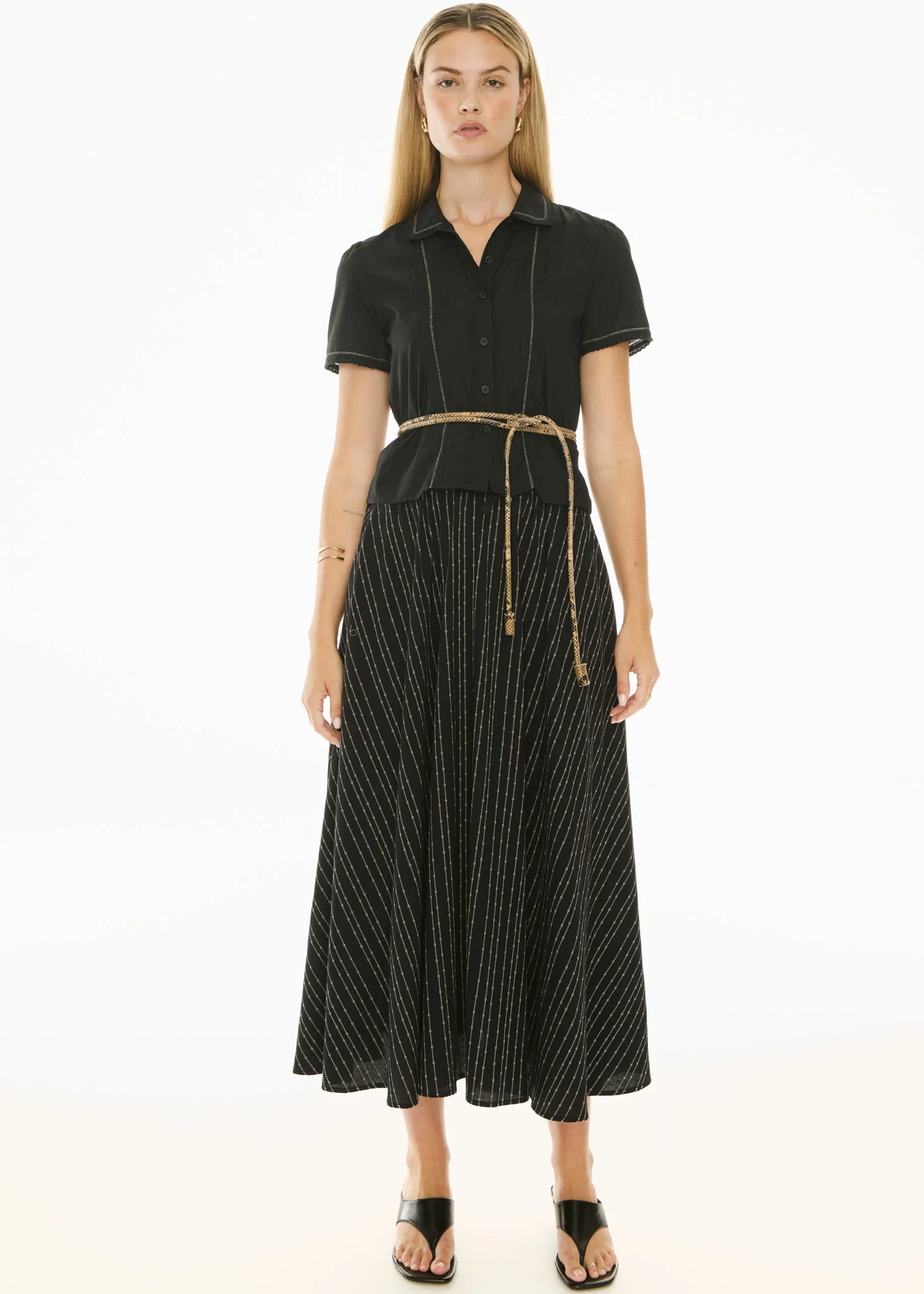 POL Nova Tucked Shirt Black