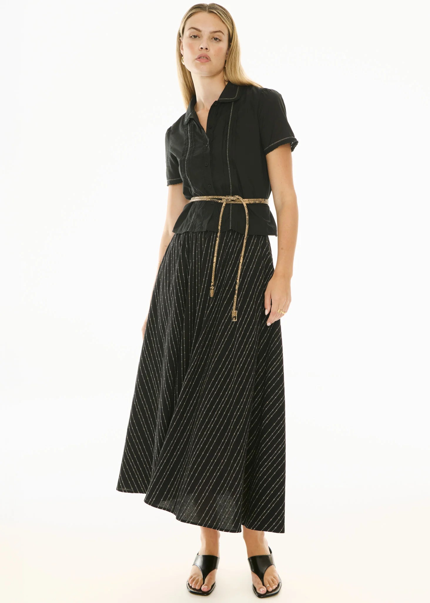 POL Nova Tucked Shirt Black