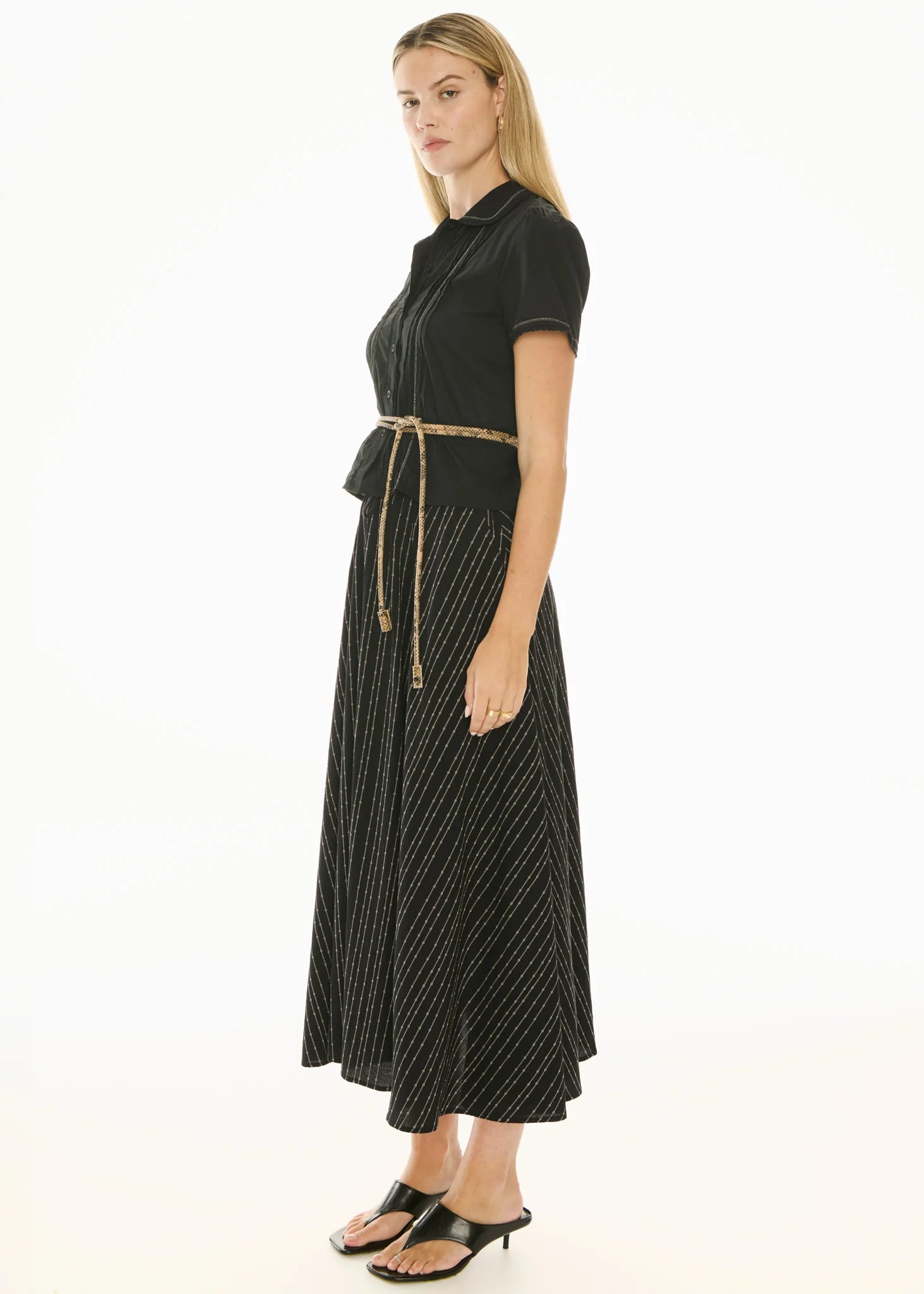 POL Nova Tucked Shirt Black