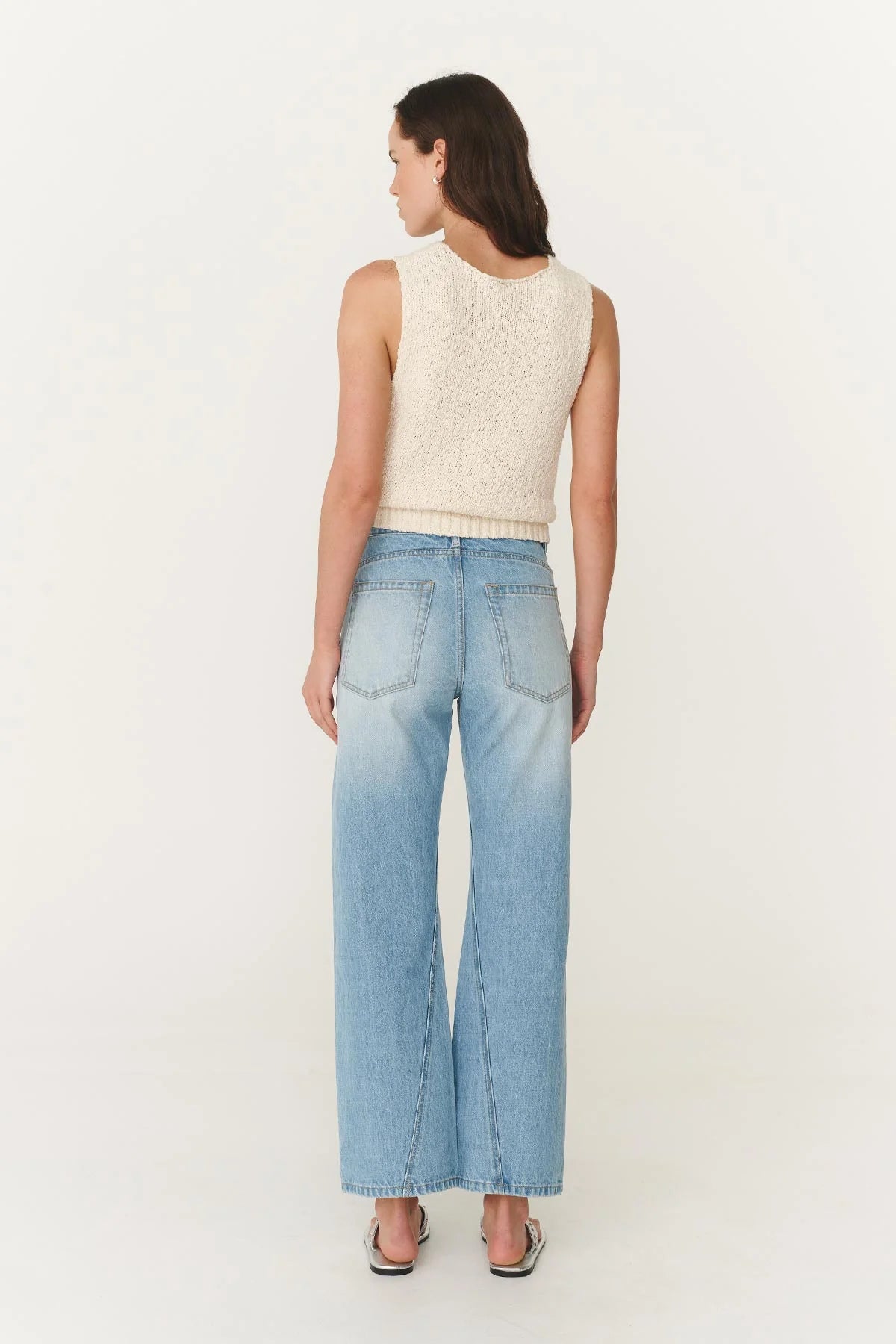 Rowie The Label Percy Curve Seam Jeans Faded Blue