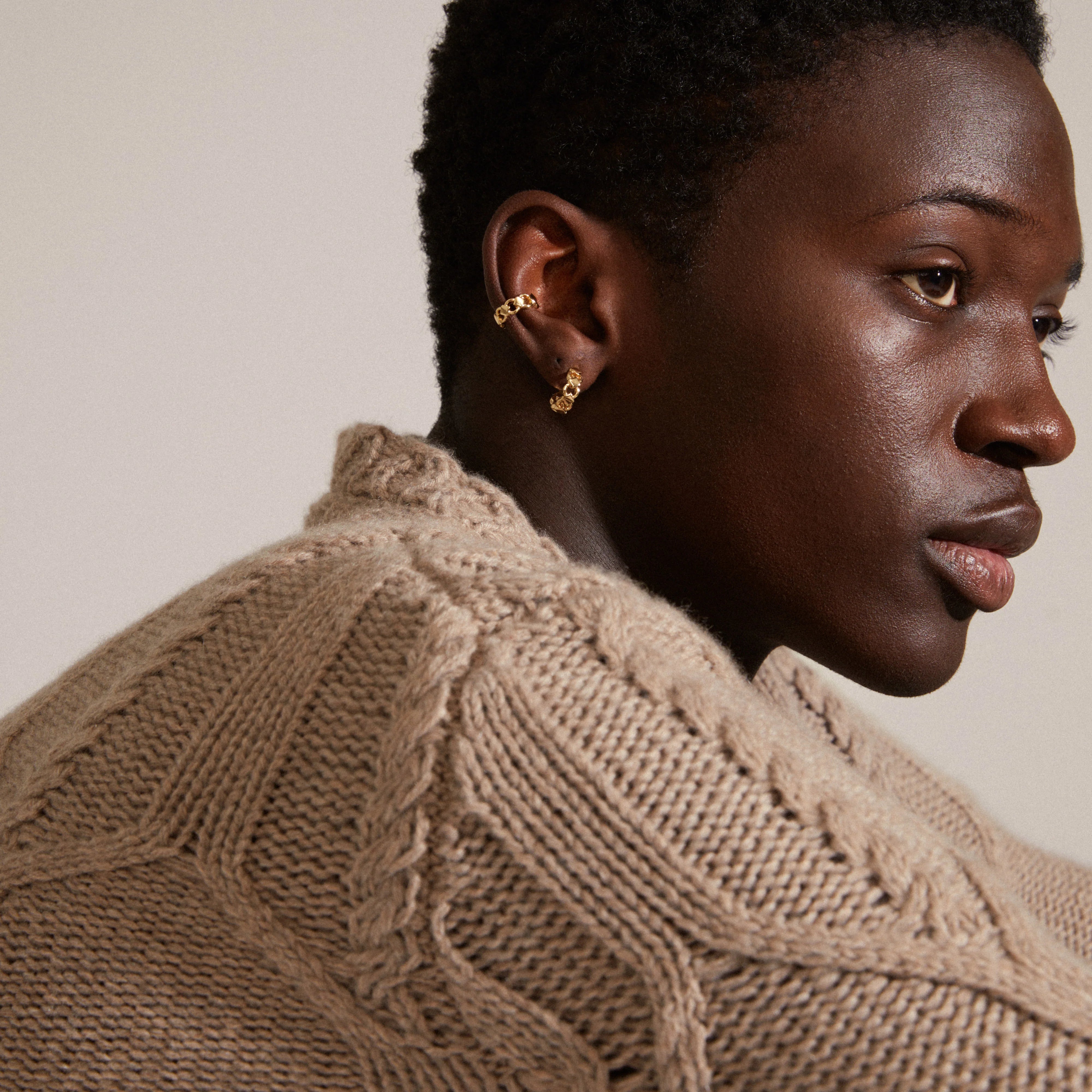 Pilgrim Desiree Recycled Hoop and Cuff Earrings - Gold