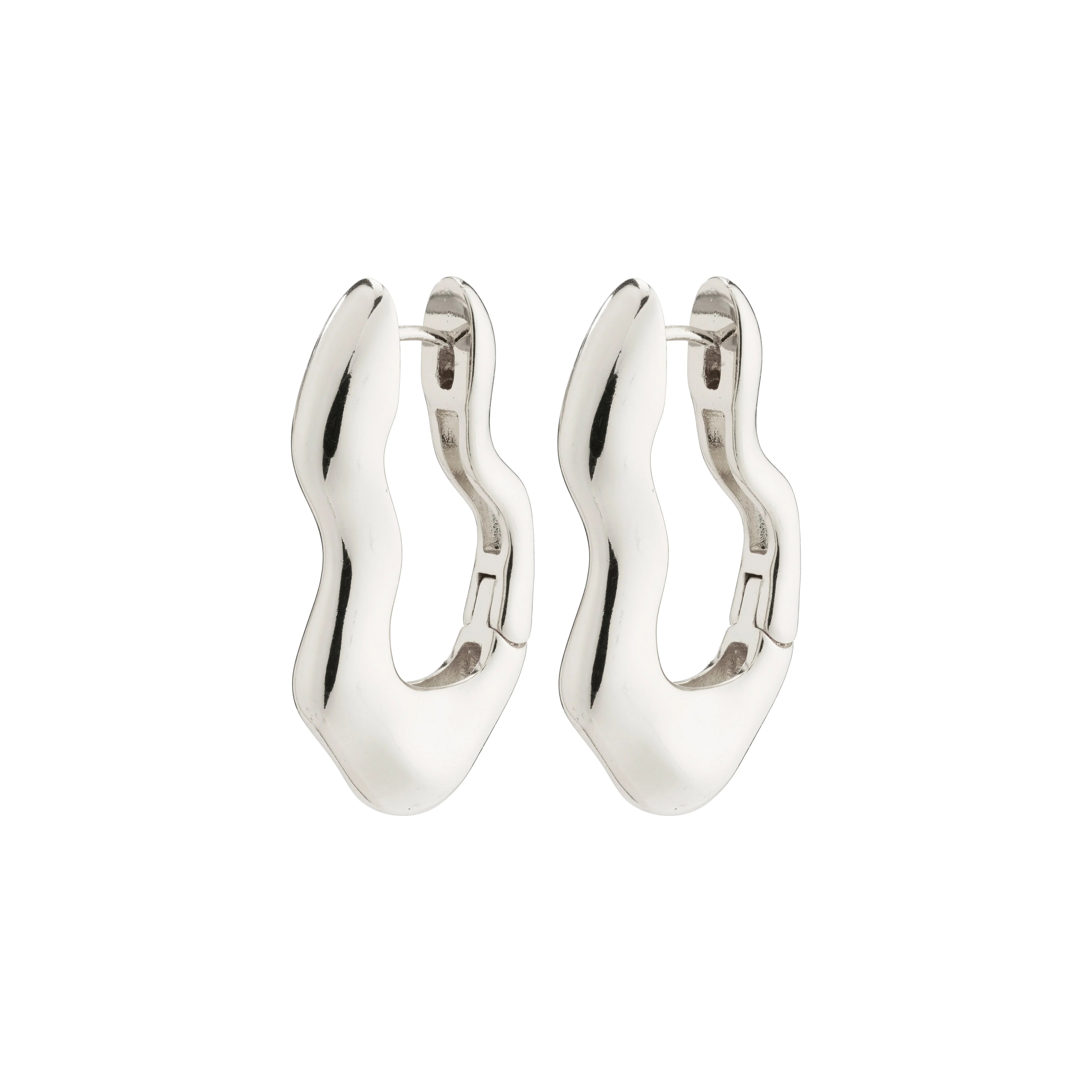 Pilgrim Loulia Recycled Wavy Earrings Silver