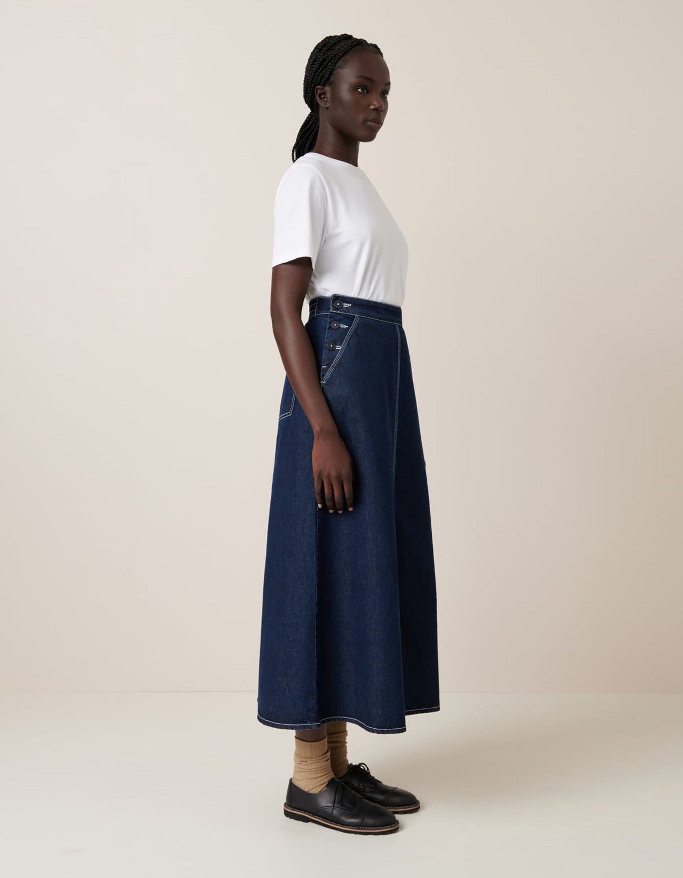 Kowtow Piper Skirt Indigo Denim