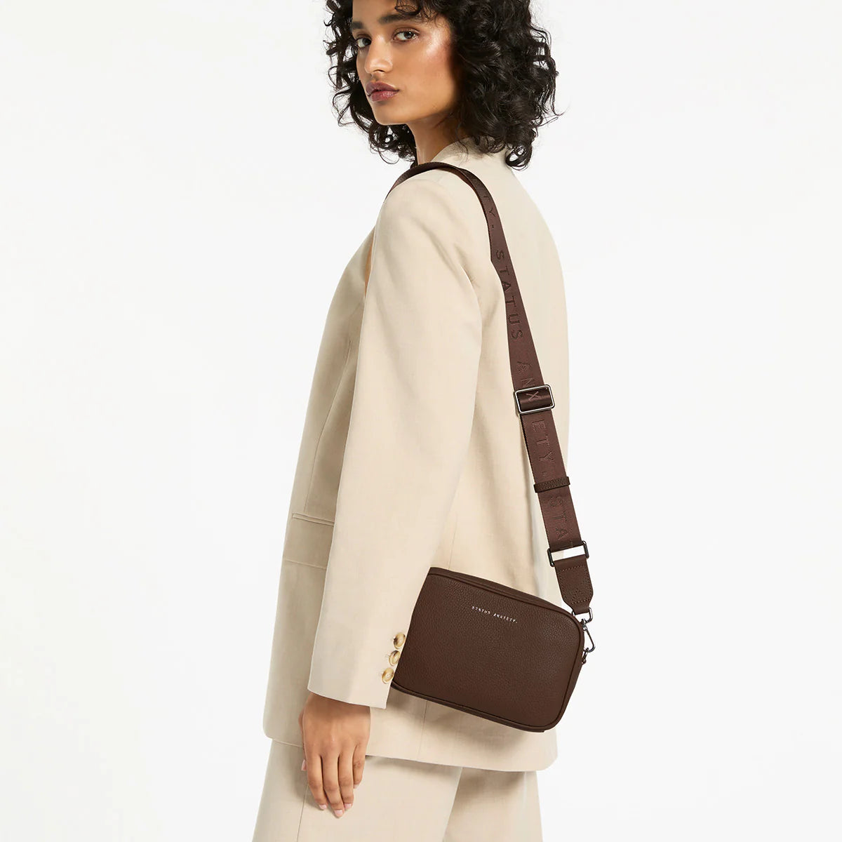 Status Anxiety plunder with webbed strap - cocoa