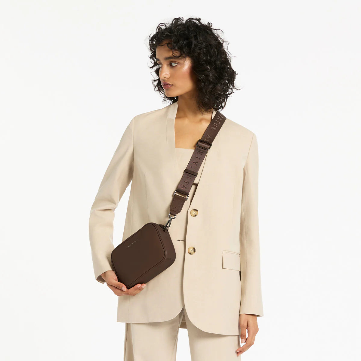 Status Anxiety plunder with webbed strap - cocoa
