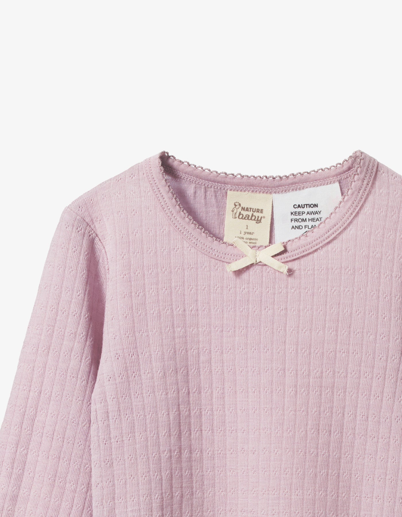 Nature Baby Merino Essentials2PC Pyjamas Pointelle Lilac