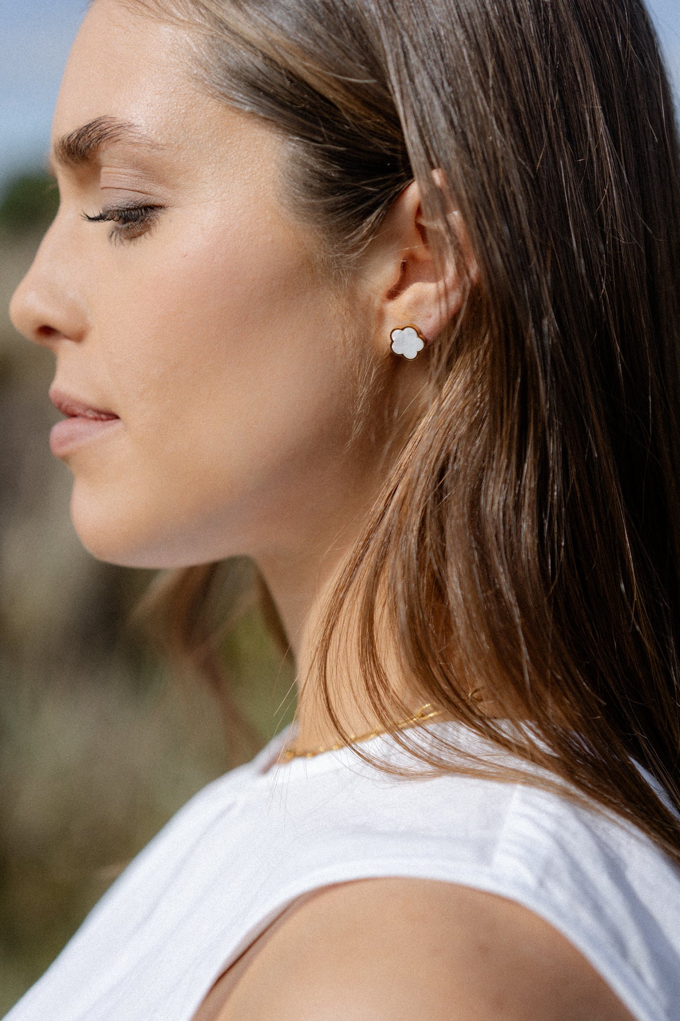 Castel & Co Poppy Studs Pearl