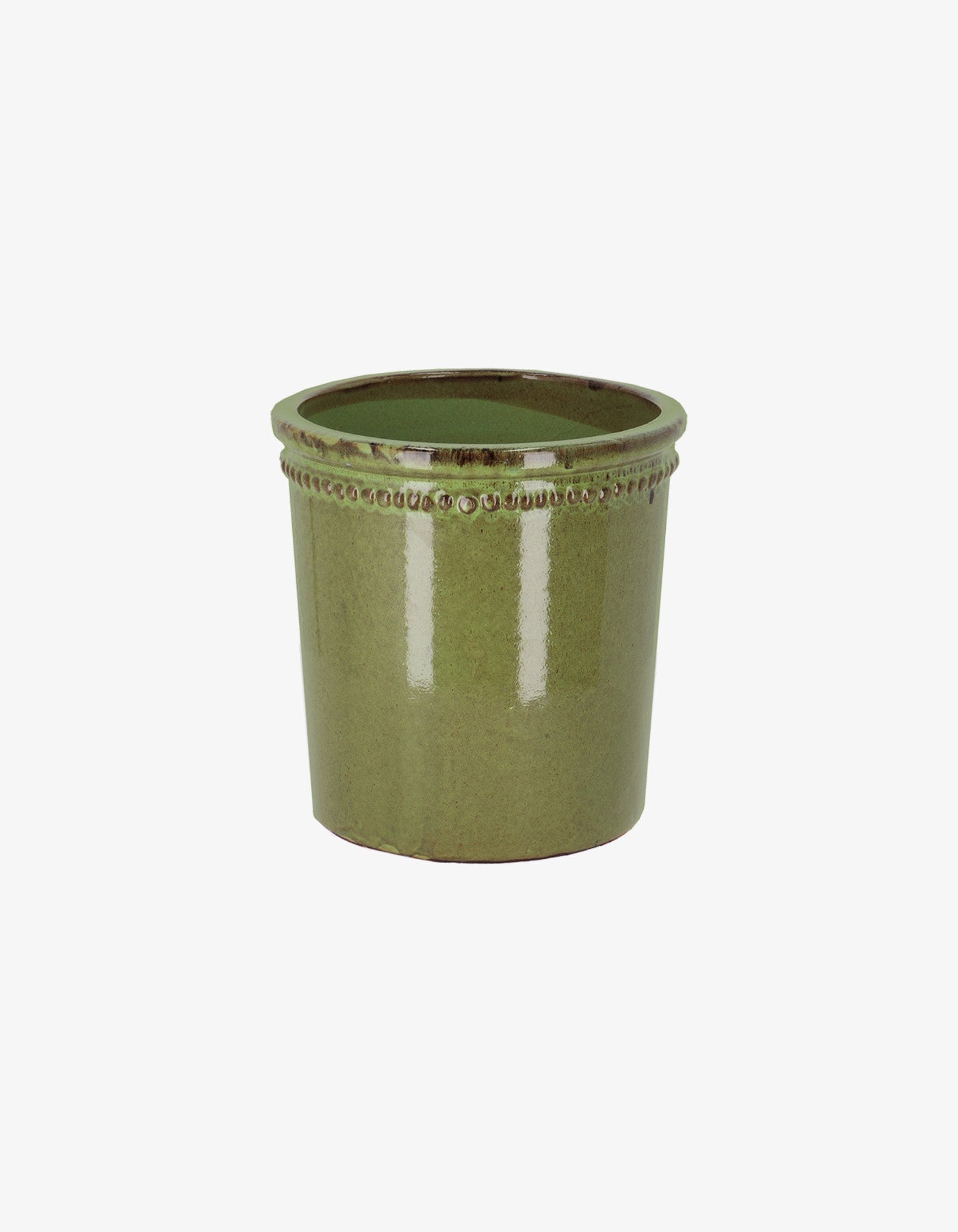 Flower Pot Glazed Green 15cm