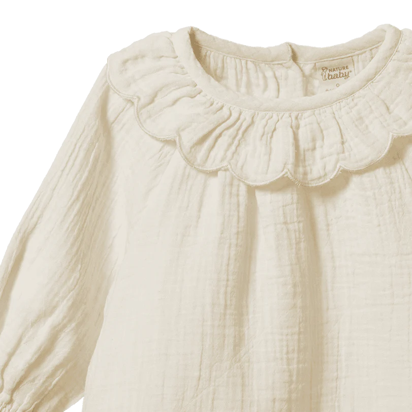Nature Baby Ruffle Cameron Blouse Natural