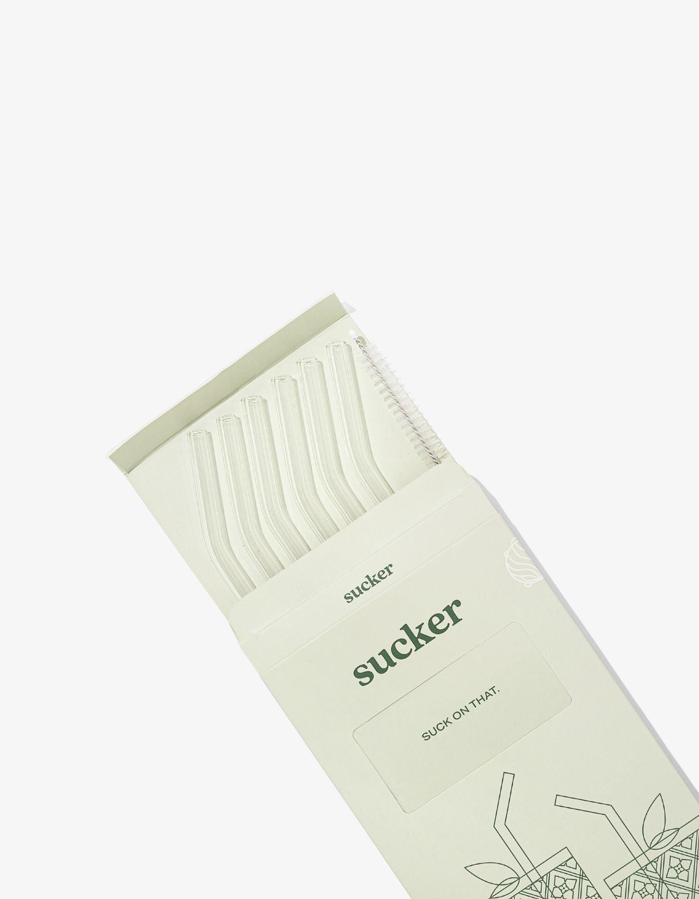 Sucker Reusable Glass Drinking Straws Transparent