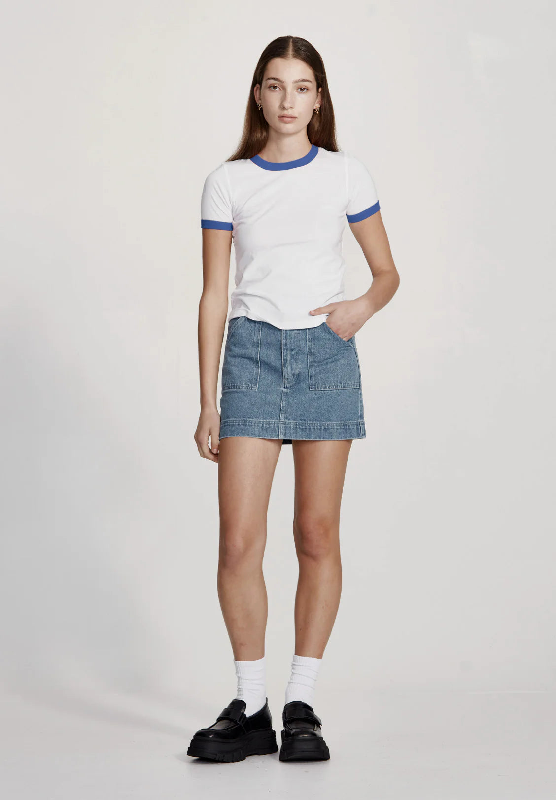 Commoners Ringer Tee White/Blue