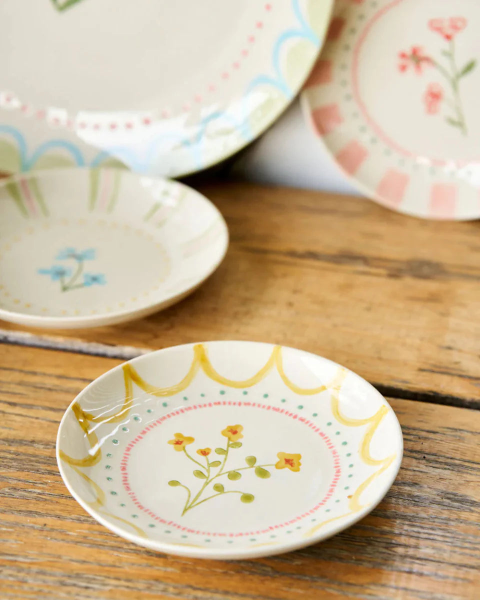 Robert Gordon Side Plate Junes Garden Yellow Bush Pea 16 cms