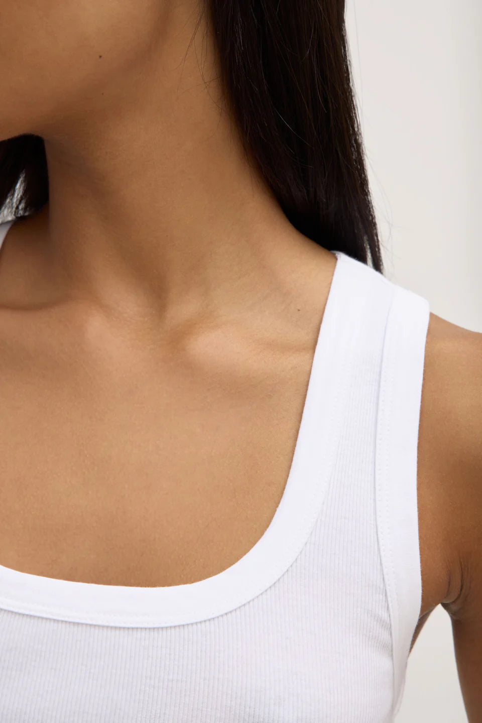 Assembly Label Robyn Scoop Neck Rib Tank - White