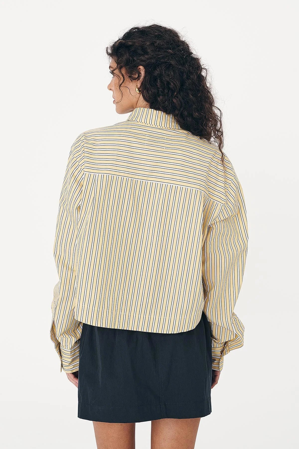 Rowie Cole Stripe Crop Shirt Sunflower