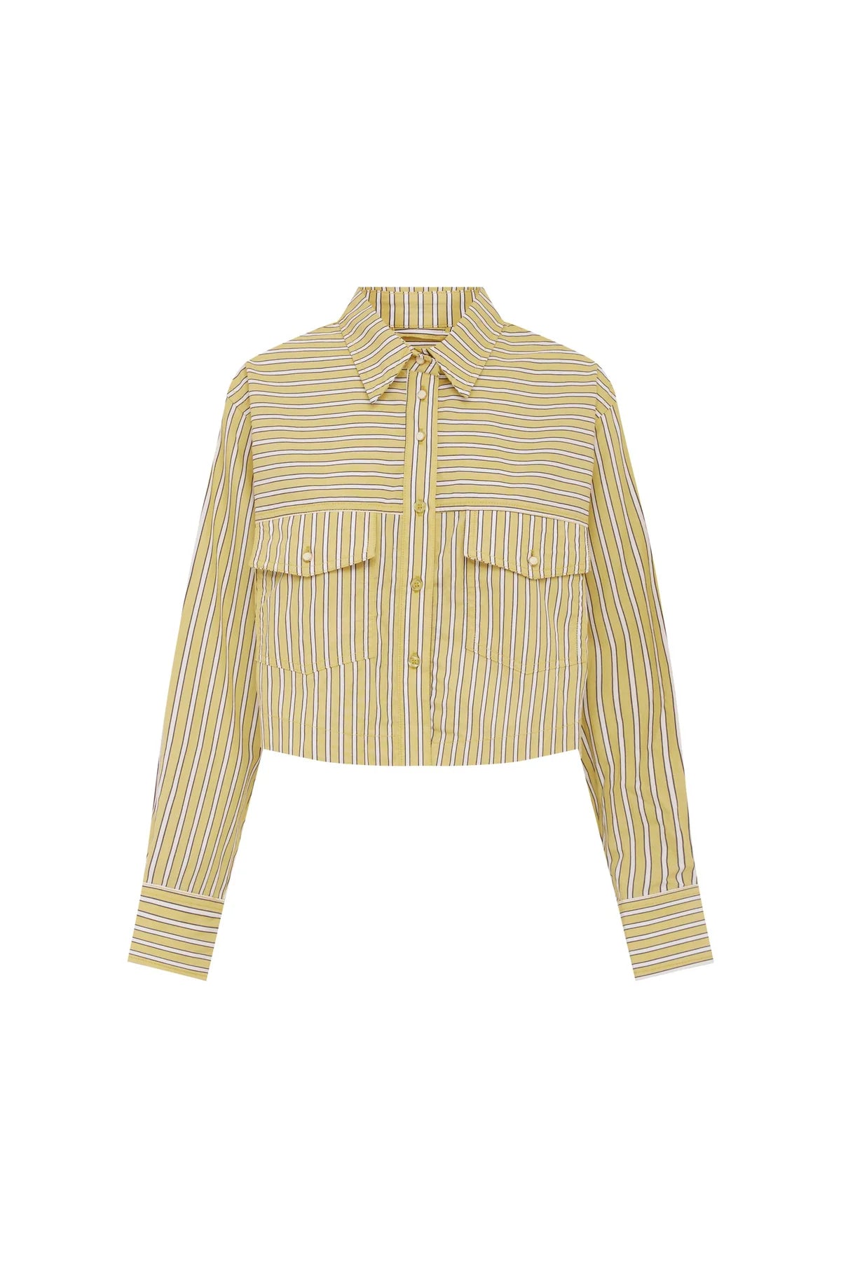 Rowie Cole Stripe Crop Shirt Sunflower