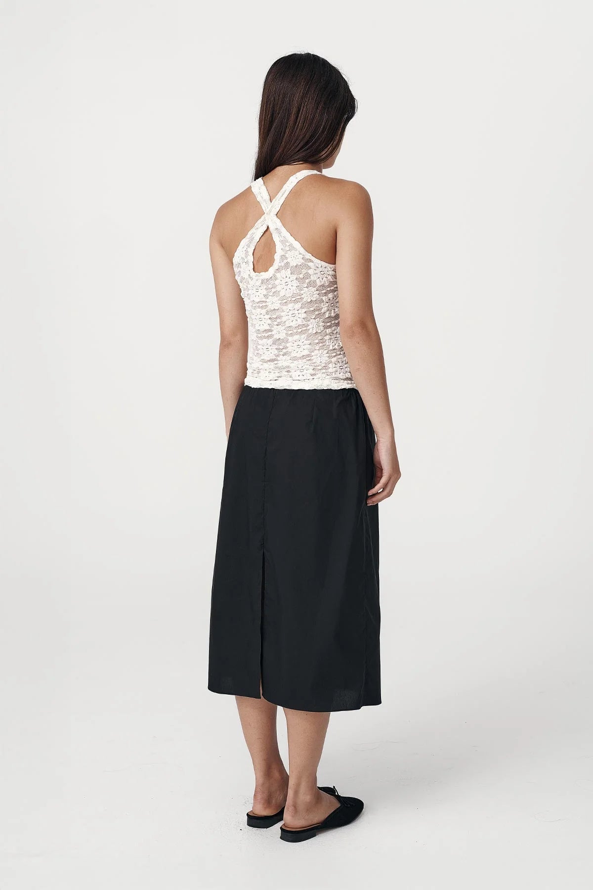 Rowie The Label Emmy Organic Midi Skirt Noir