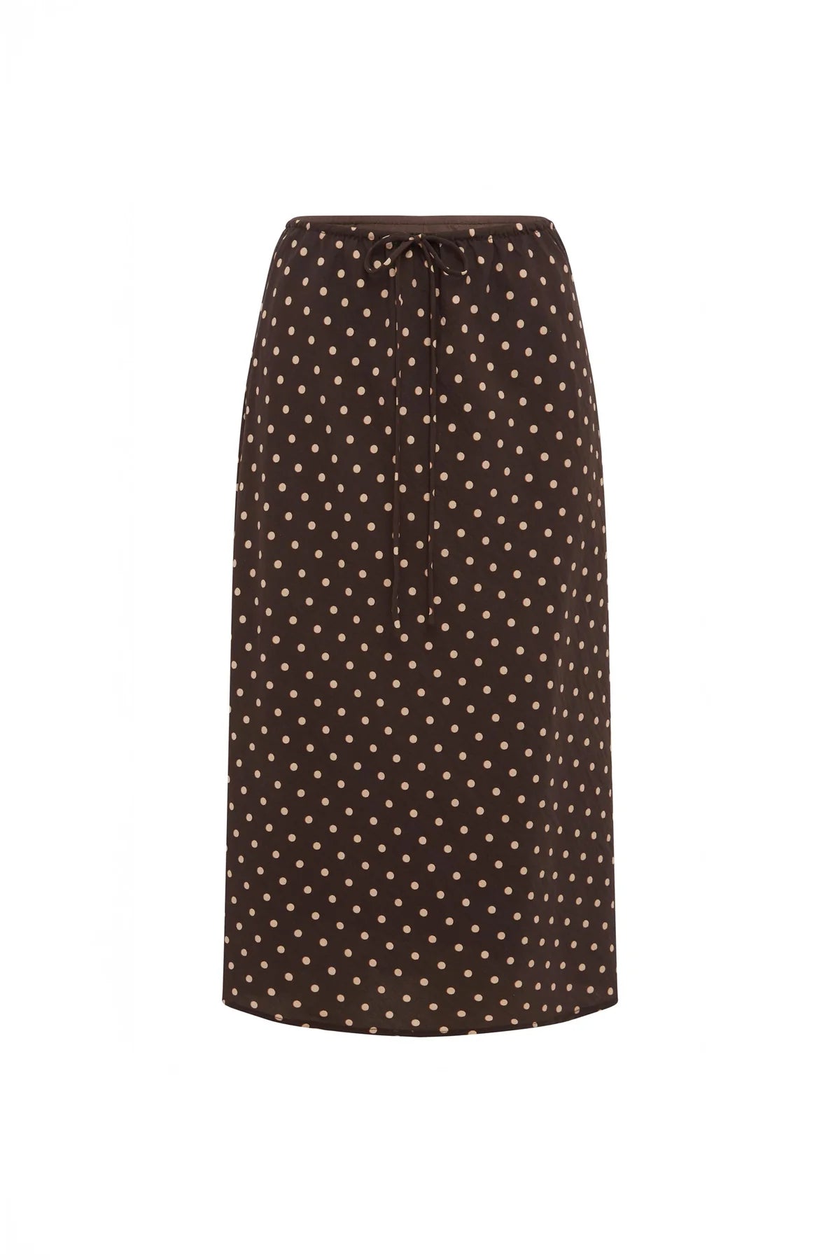 Rowie The Label Frannie Silk Midi Skirt Cacao Spot