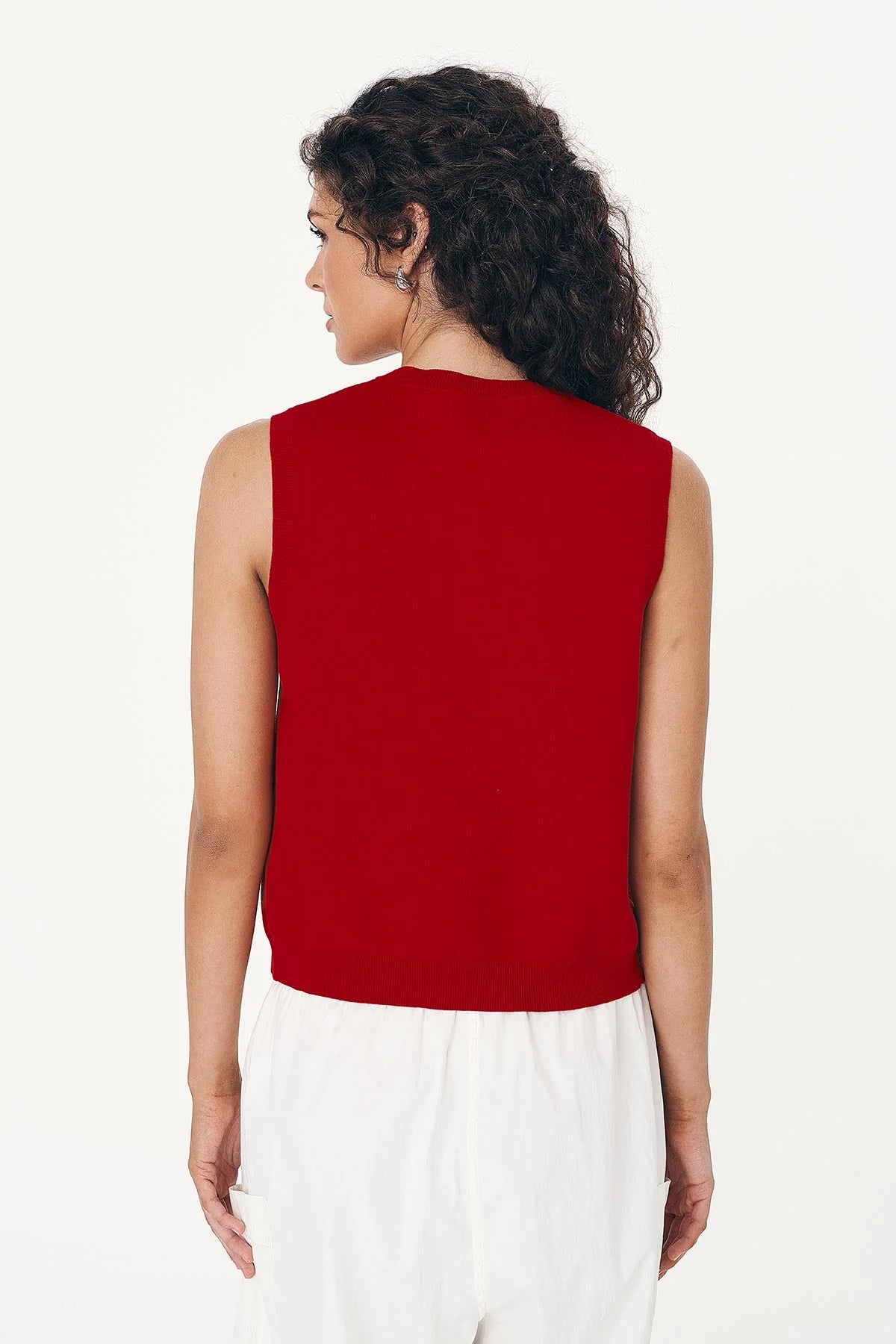 Rowie The Label Goldie Knit Vest Candy Red