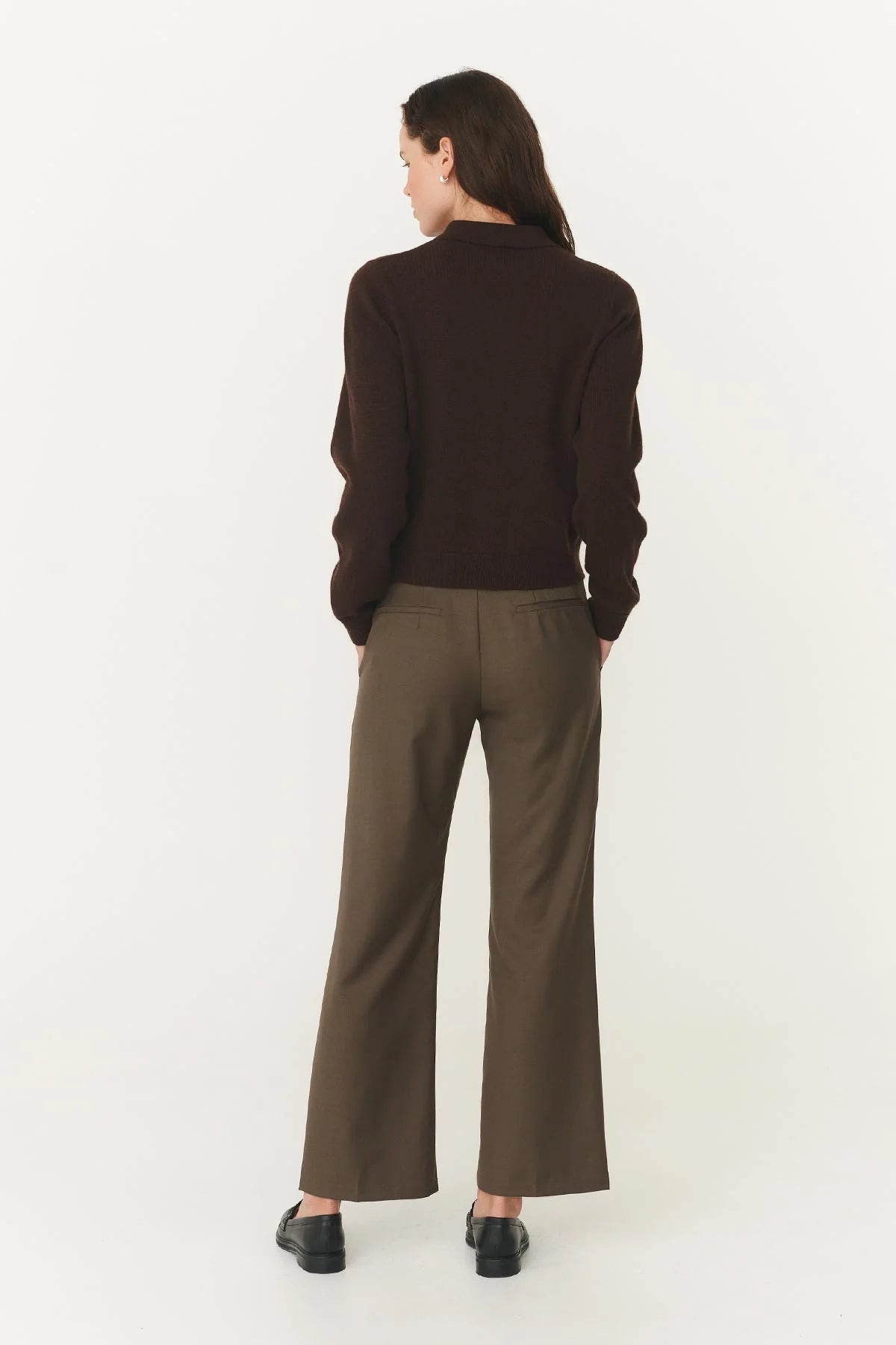 Rowie The Label Marin Wool Suit Pants Chestnut