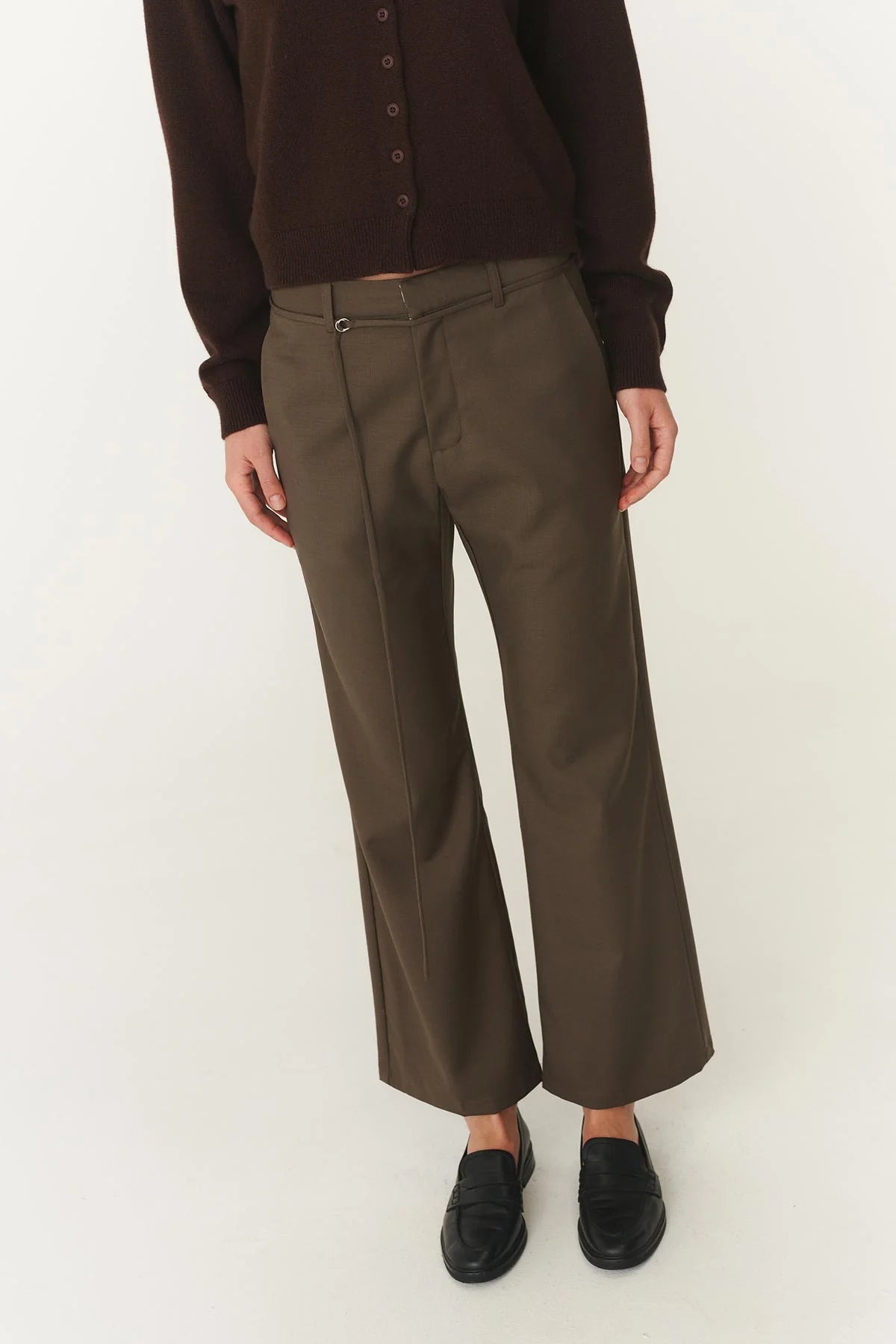Rowie The Label Marin Wool Suit Pants Chestnut