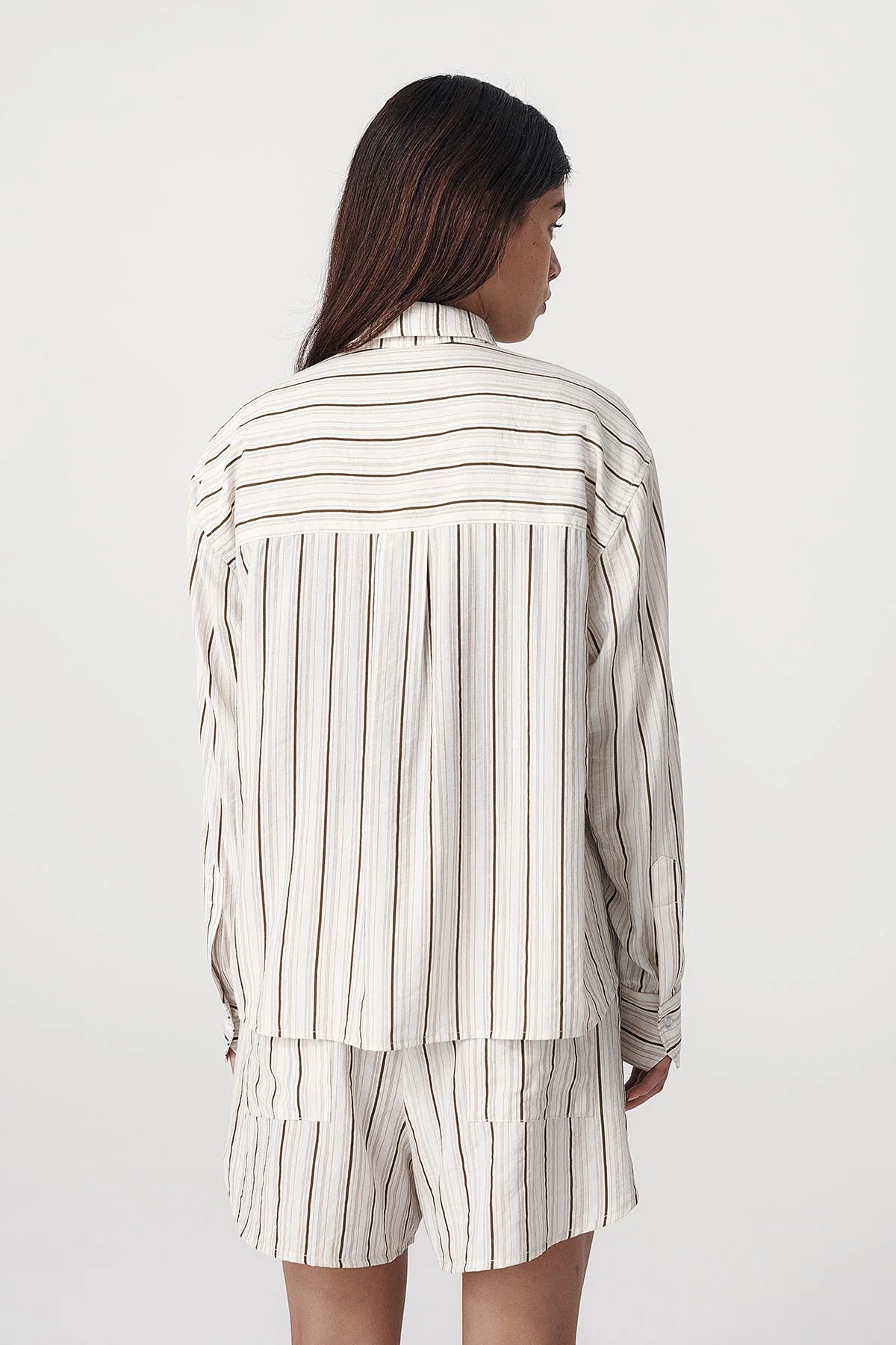 Rowie The Label Nola Long Sleeve Shirt Cactus Stripe