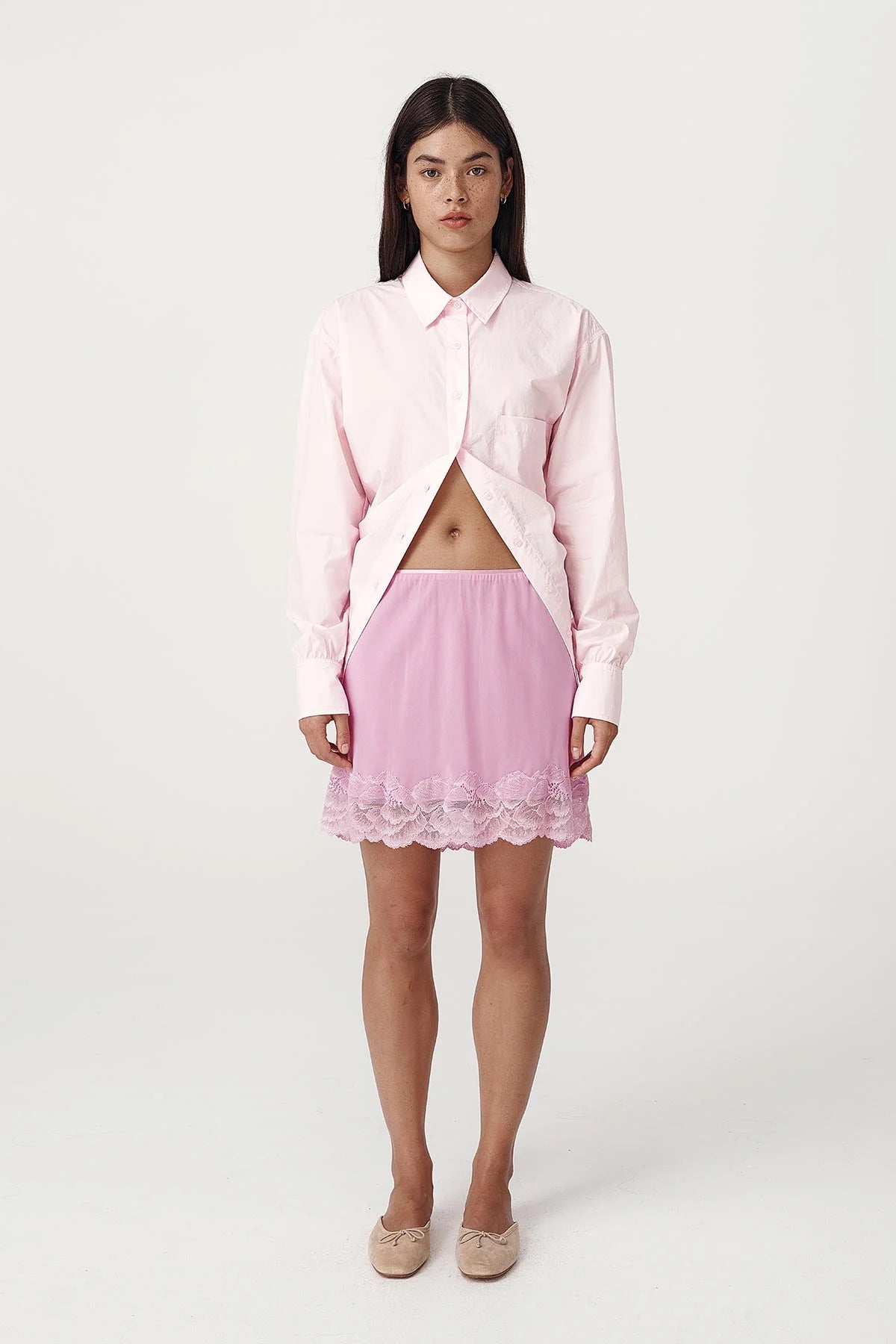 Rowie The Label Ramona Tie Back Shirt Powder Pink