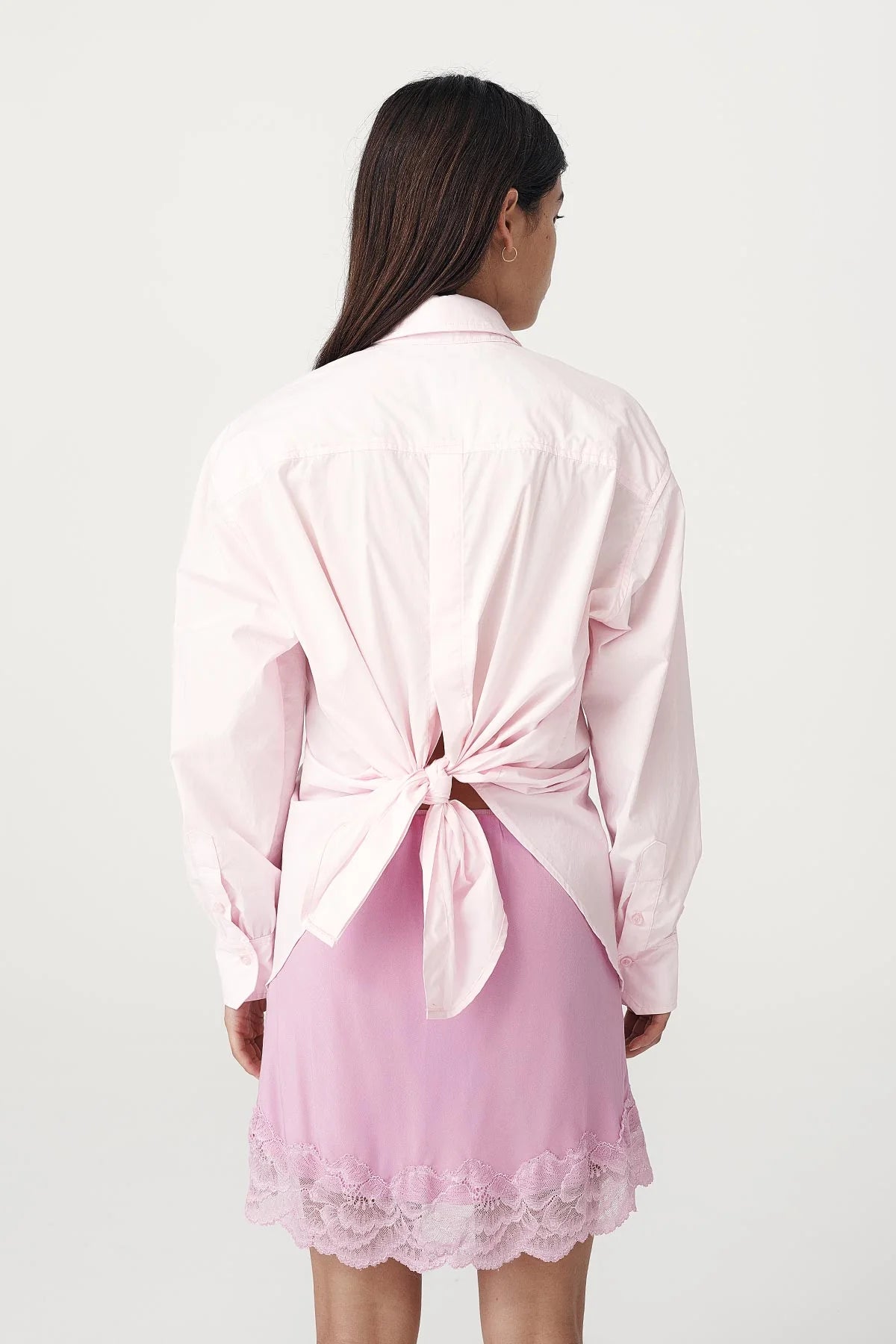 Rowie The Label Ramona Tie Back Shirt Powder Pink