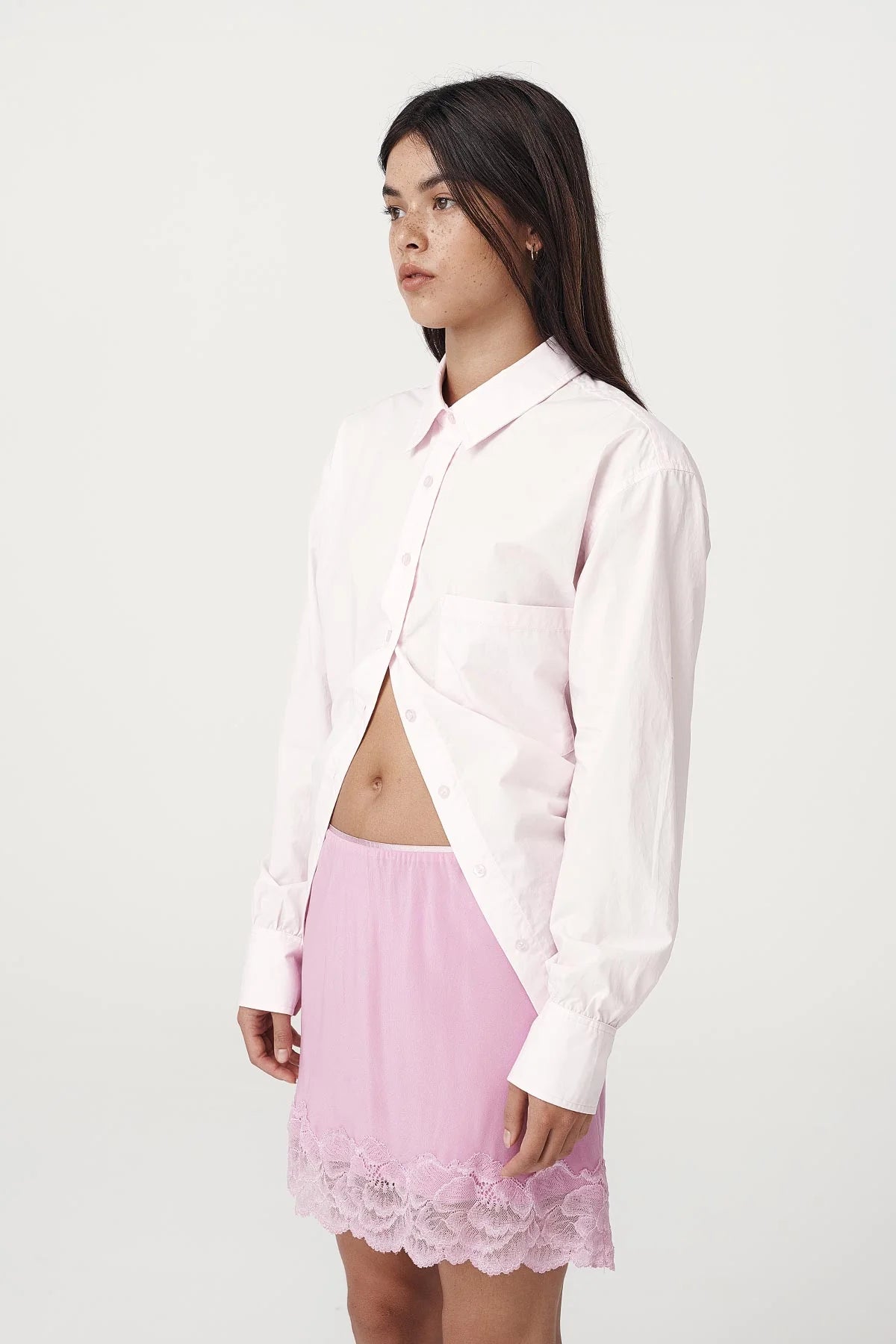 Rowie The Label Ramona Tie Back Shirt Powder Pink