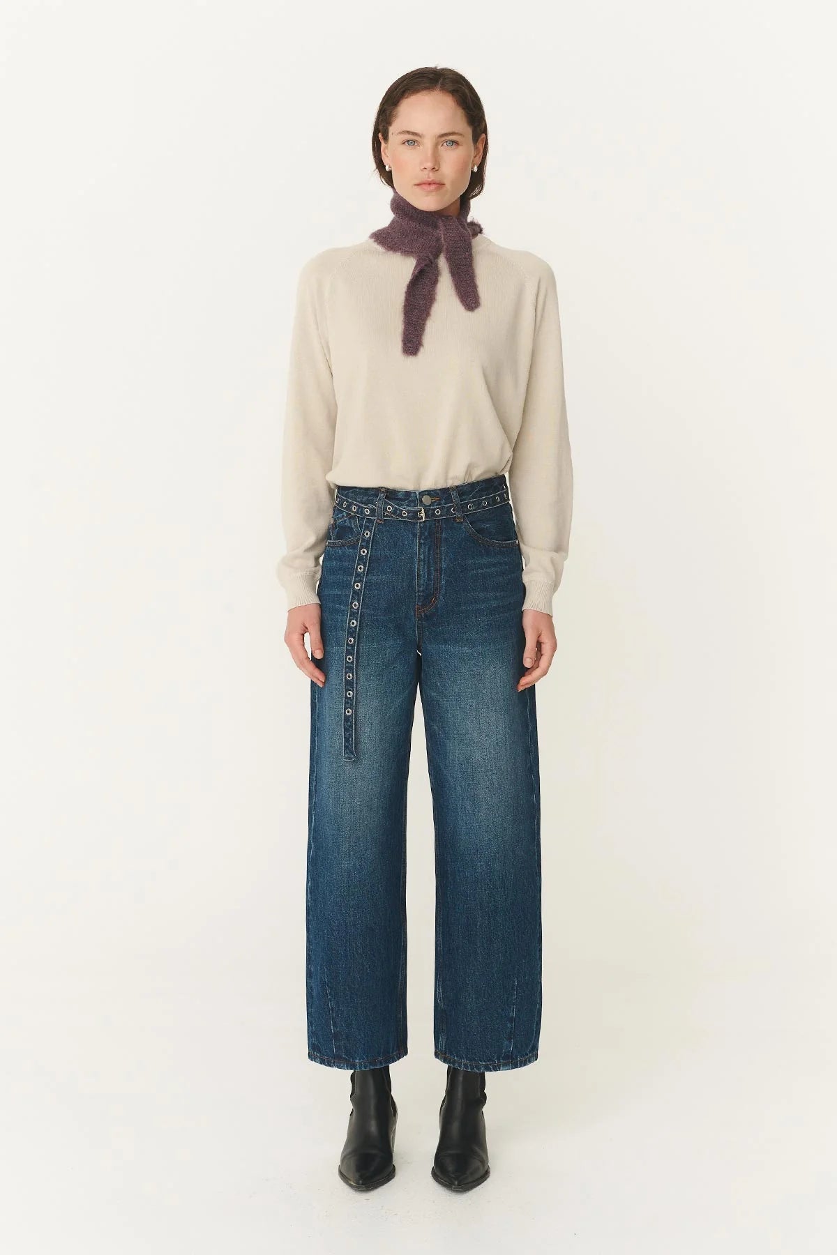 Rowie The Label Tiga Pigment Knit Jumper Stone