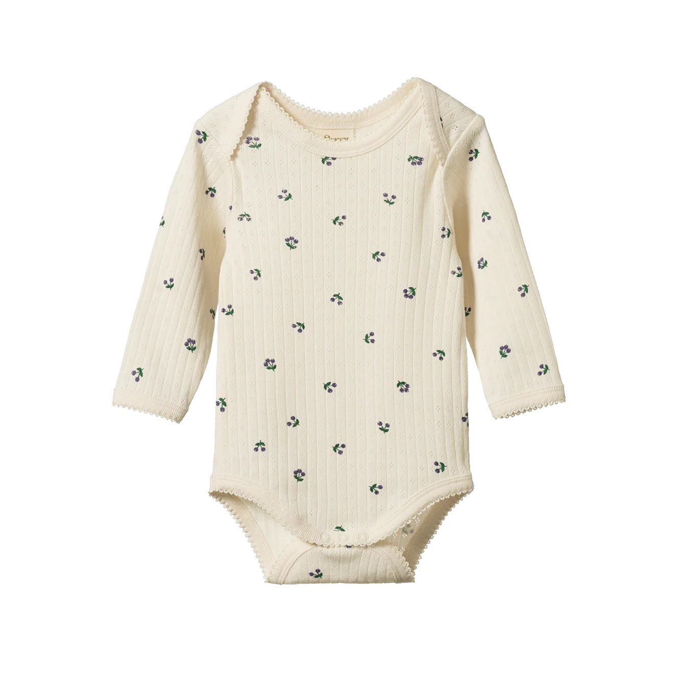 Nature Baby Long Sleeve Bodysuit Pointelle Winter Berry Point